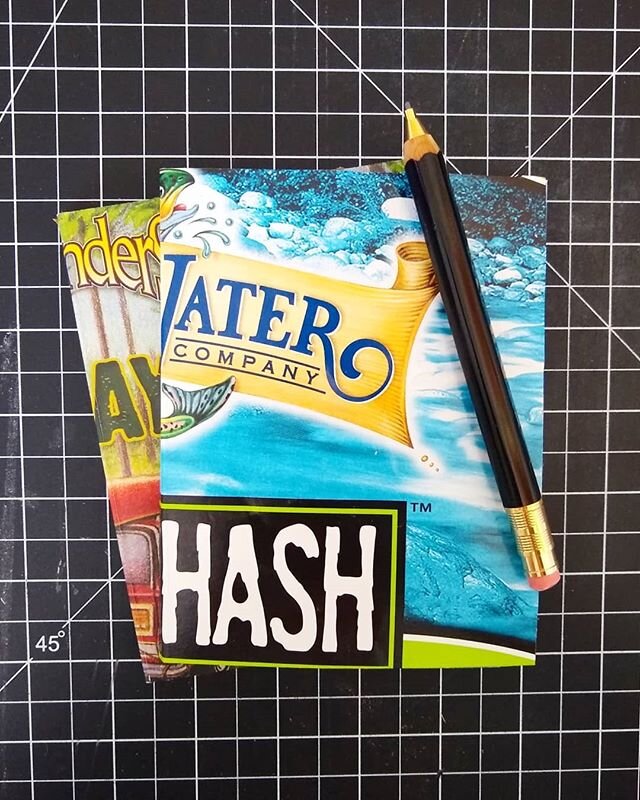 Two more sketchbooks on the books, this time with endpapers! ✌️
.
Tried a slightly different method for the casing. Added endpapers from a Patagonia catalog and attached the text block to the cover that way. So the spine isn't attached and can move a
