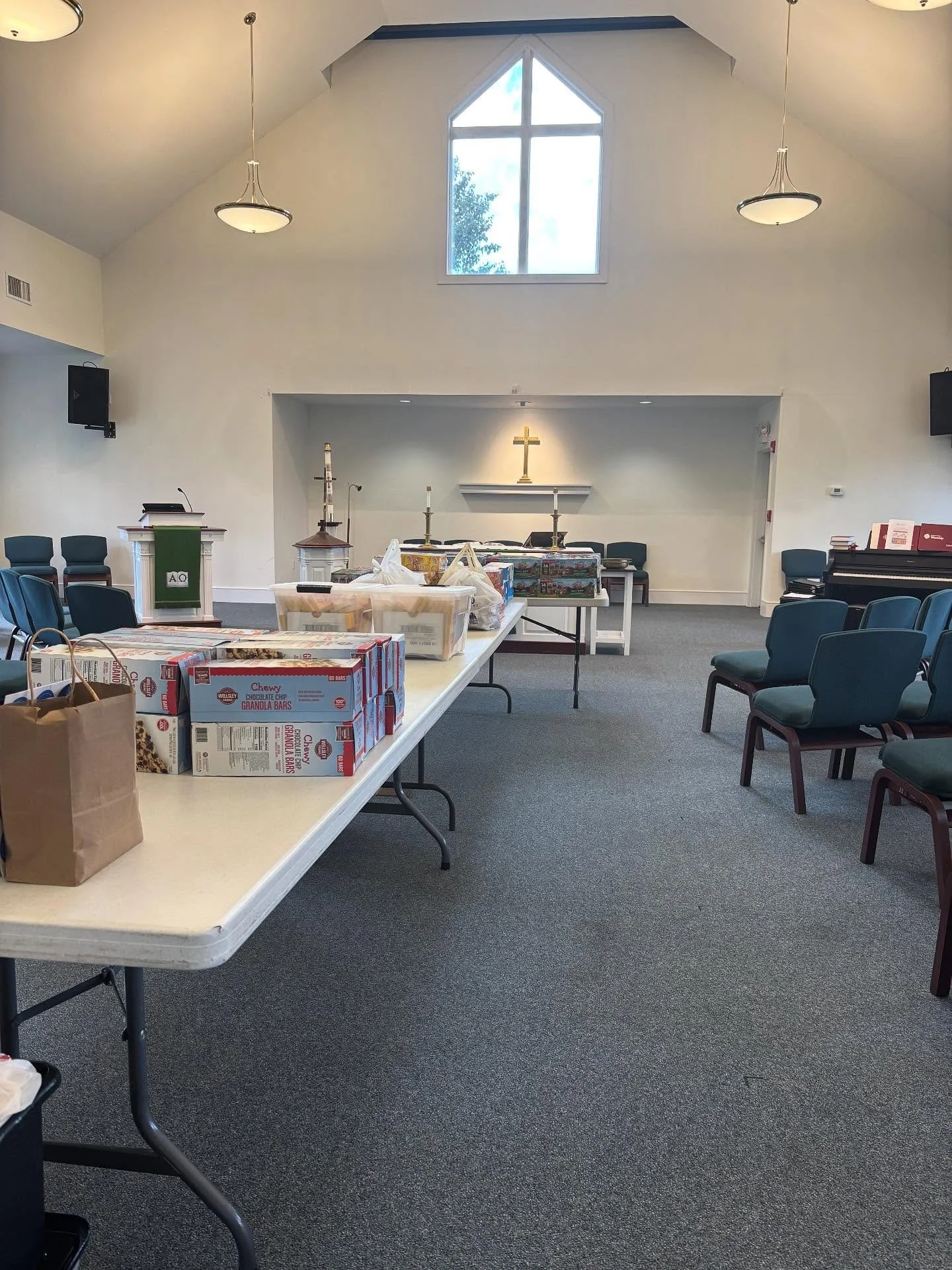 Sneak peek of the sanctuary for this Sunday.  Pray with us at 10am. Serve with us at 10:30am. Feast with us at 11am. All are welcome! #godsworkourhands2025