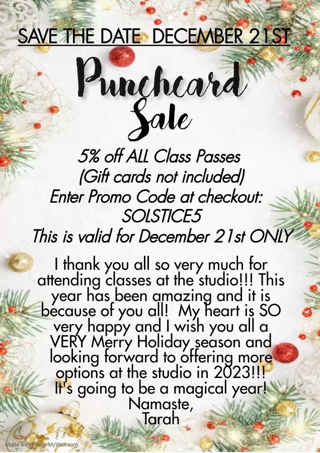 Punchcard Discount 5% off December 21st ONLY