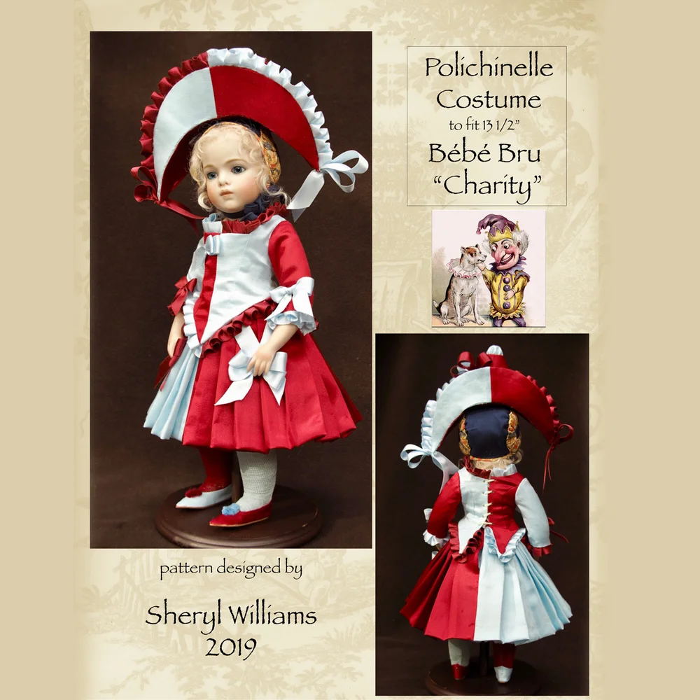 Polichinelle Costume For Bebe Bru Charity Pattern Only By Sheryl Williams Carmel Doll Shop Boutique