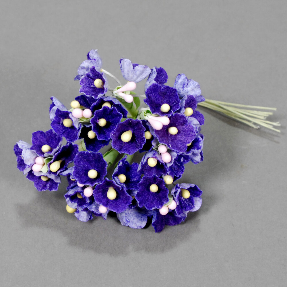 Bundle Of Variegated Lilac And Purple Forget Me Not Type Flowers Carmel Doll Shop Boutique