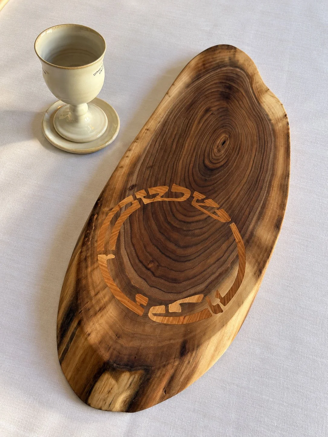 Shabbat Kodesh Walnut End-Grain Board - Ready to Ship