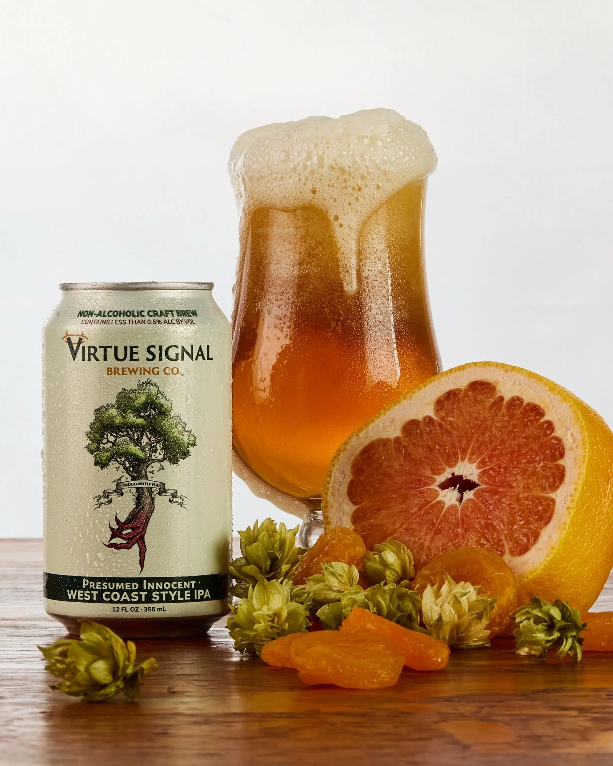 Nearly 9 in 10 NA beer drinkers also drink craft beer. Yet most NA beer brands are marketed as a compromise: healthy lifestyle over great taste.

So when Virtue Signal Brewing Co. came to us with an established name and exceptional, genuine craft non