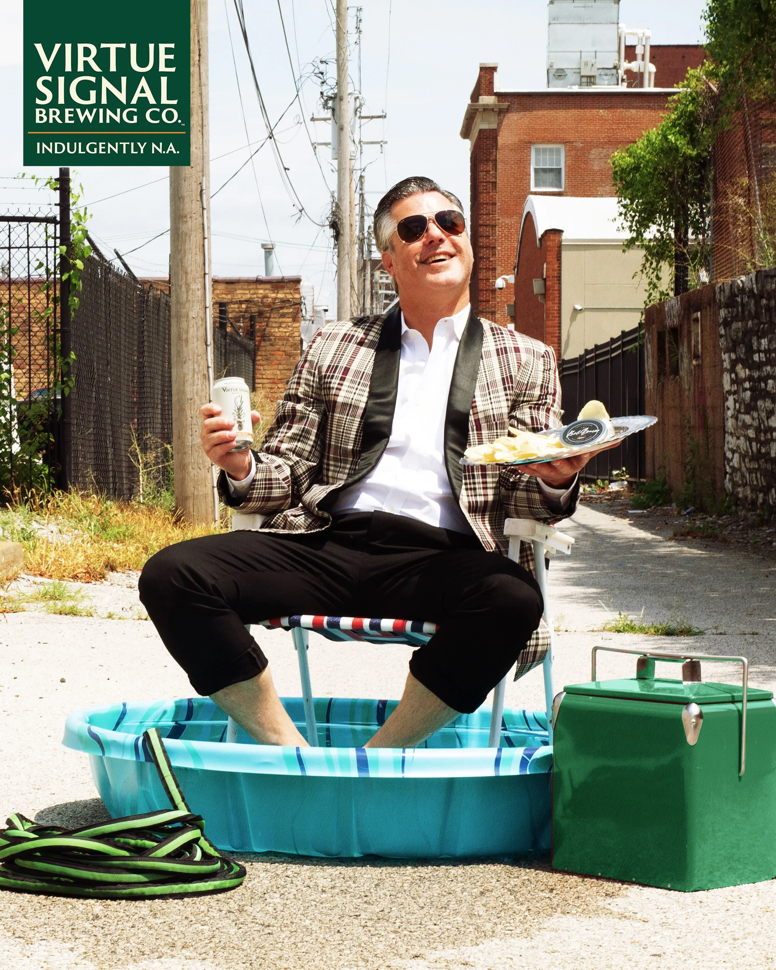 When you work with a NA beer brand built on irreverent sophistication, and you have friends who have a caviar brand. You get your friend and ex client to pose in a baby pool in the middle of an alley with beer and caviar for national caviar day. 

Sh