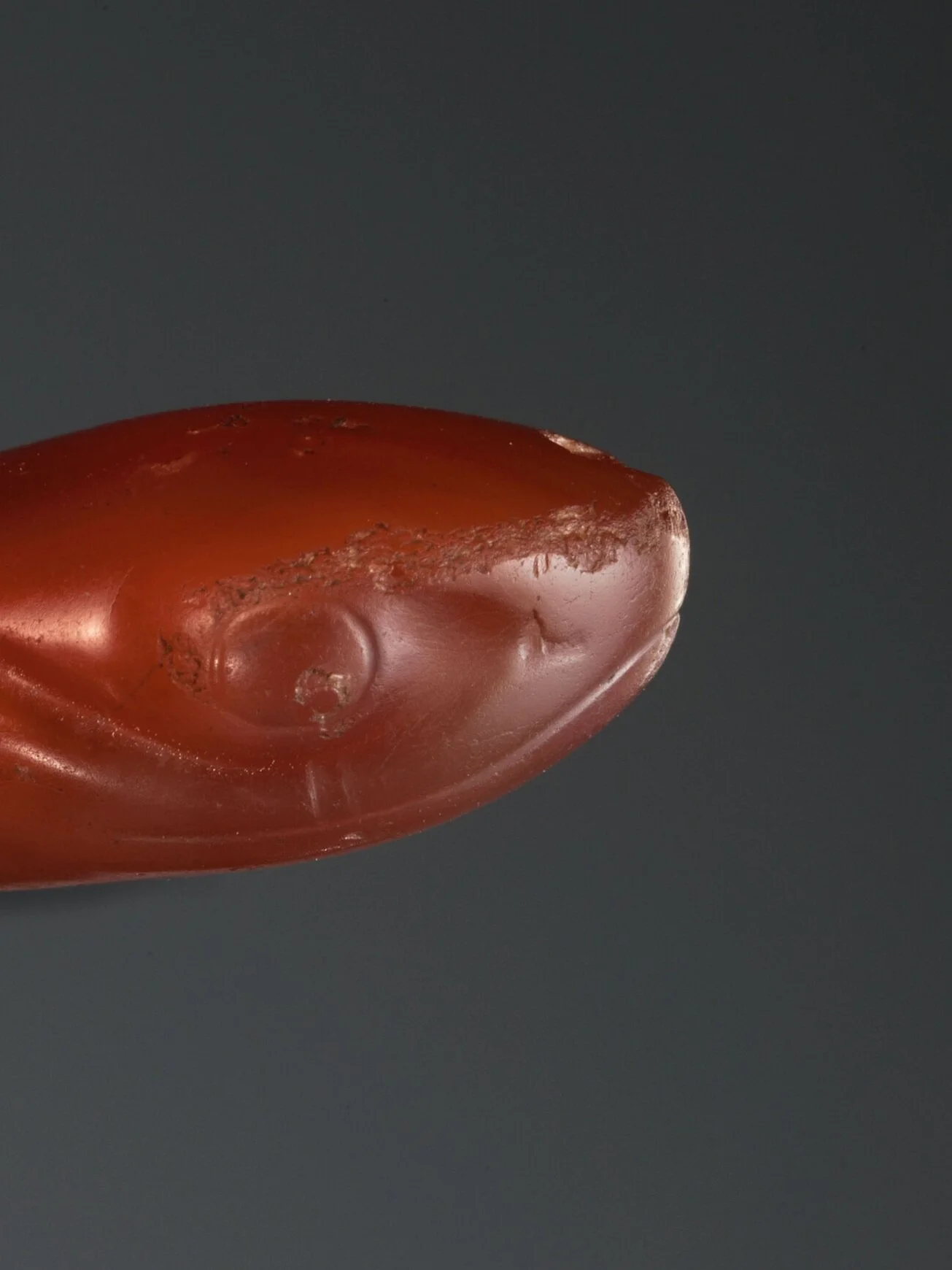 Ancient Egyptian Carnelian Pendant in the shape of a Cobra's Head