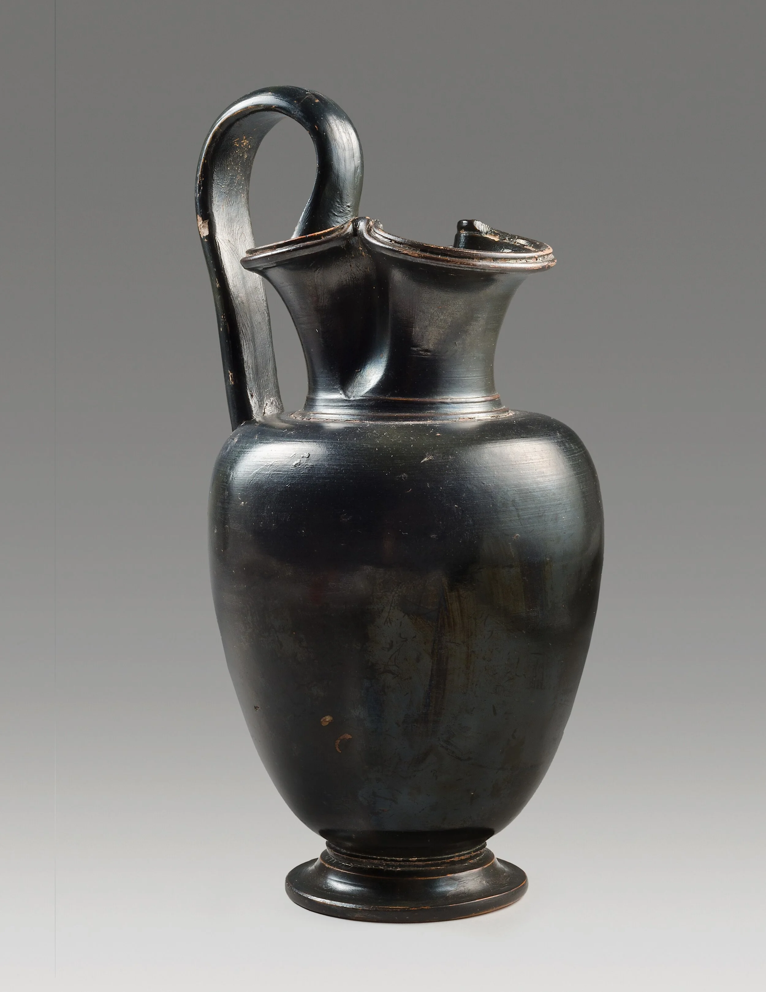 Ancient Attic Greek Black Glazed Oinochoe