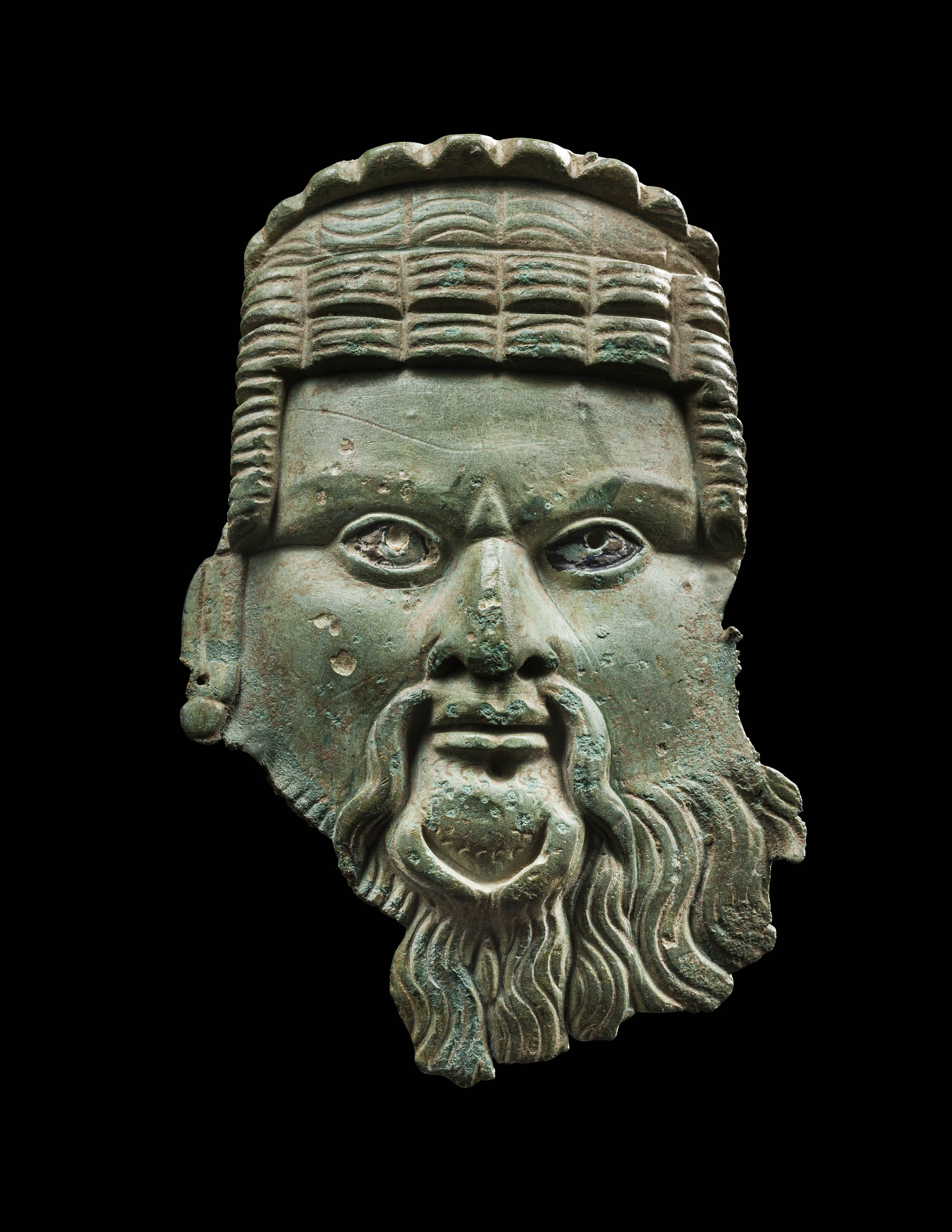 Ancient Roman Bronze Head of a Barbarian