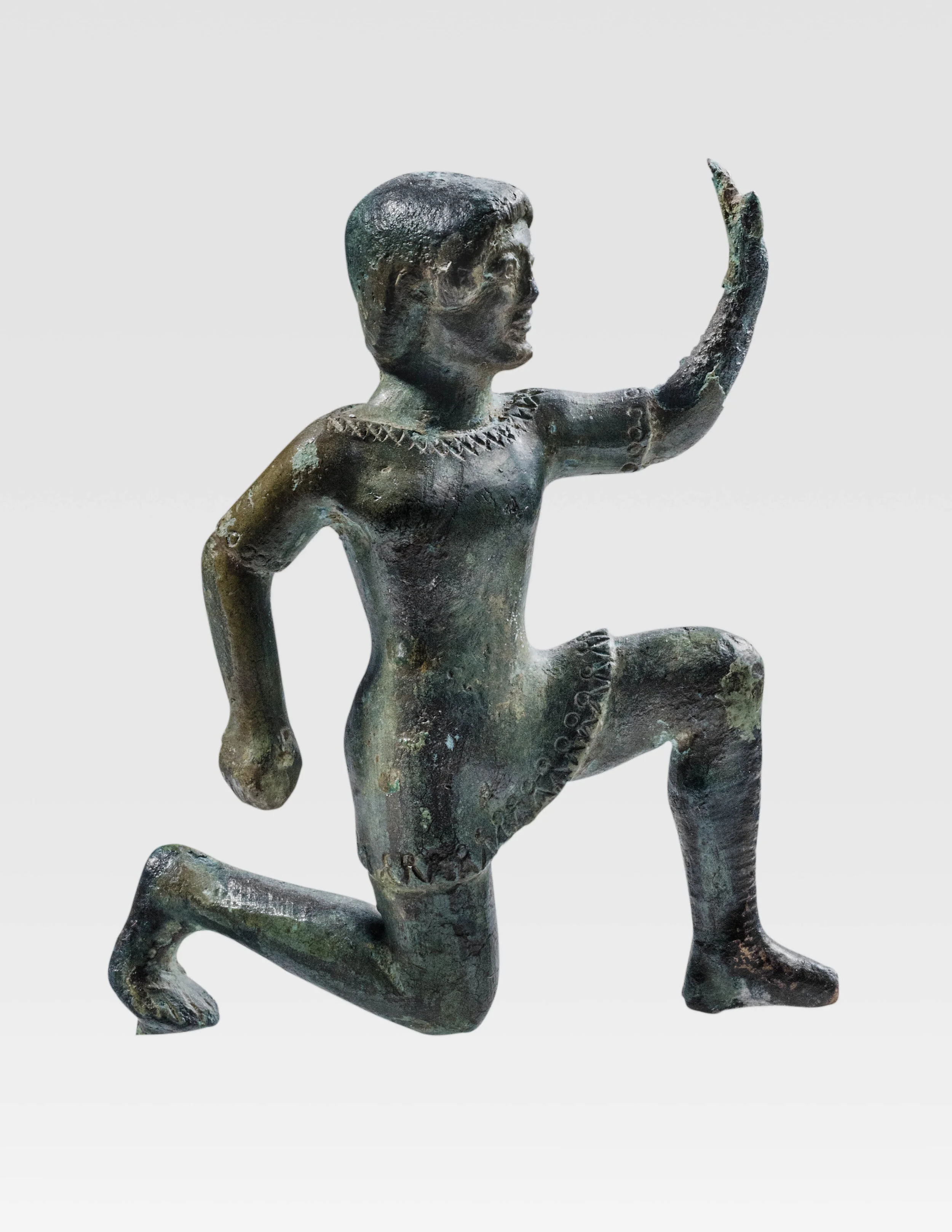 Ancient Etruscan Bronze Running Figure