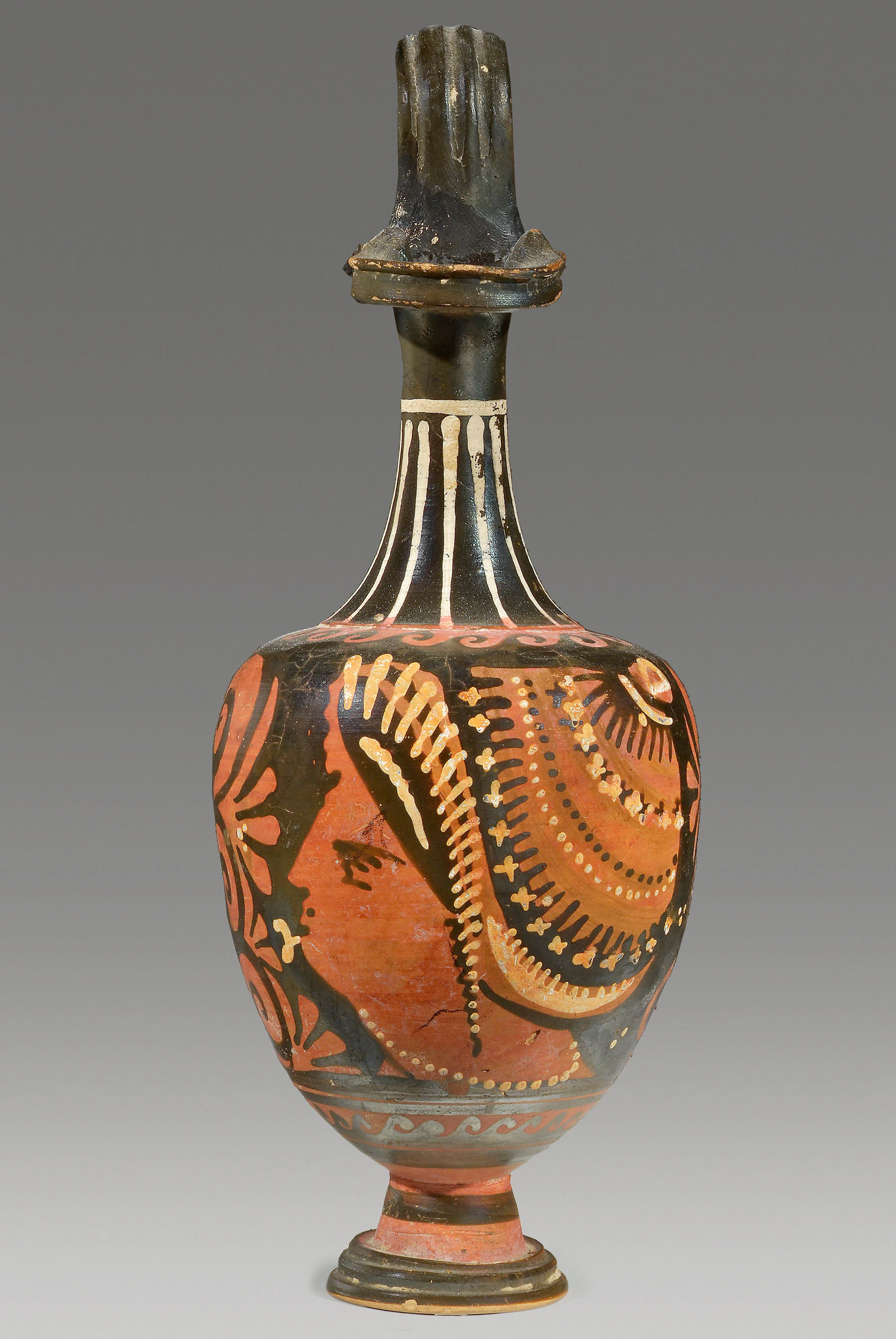 Ancient South Italian Red-Figure Oinochoe with the Profile of a Woman