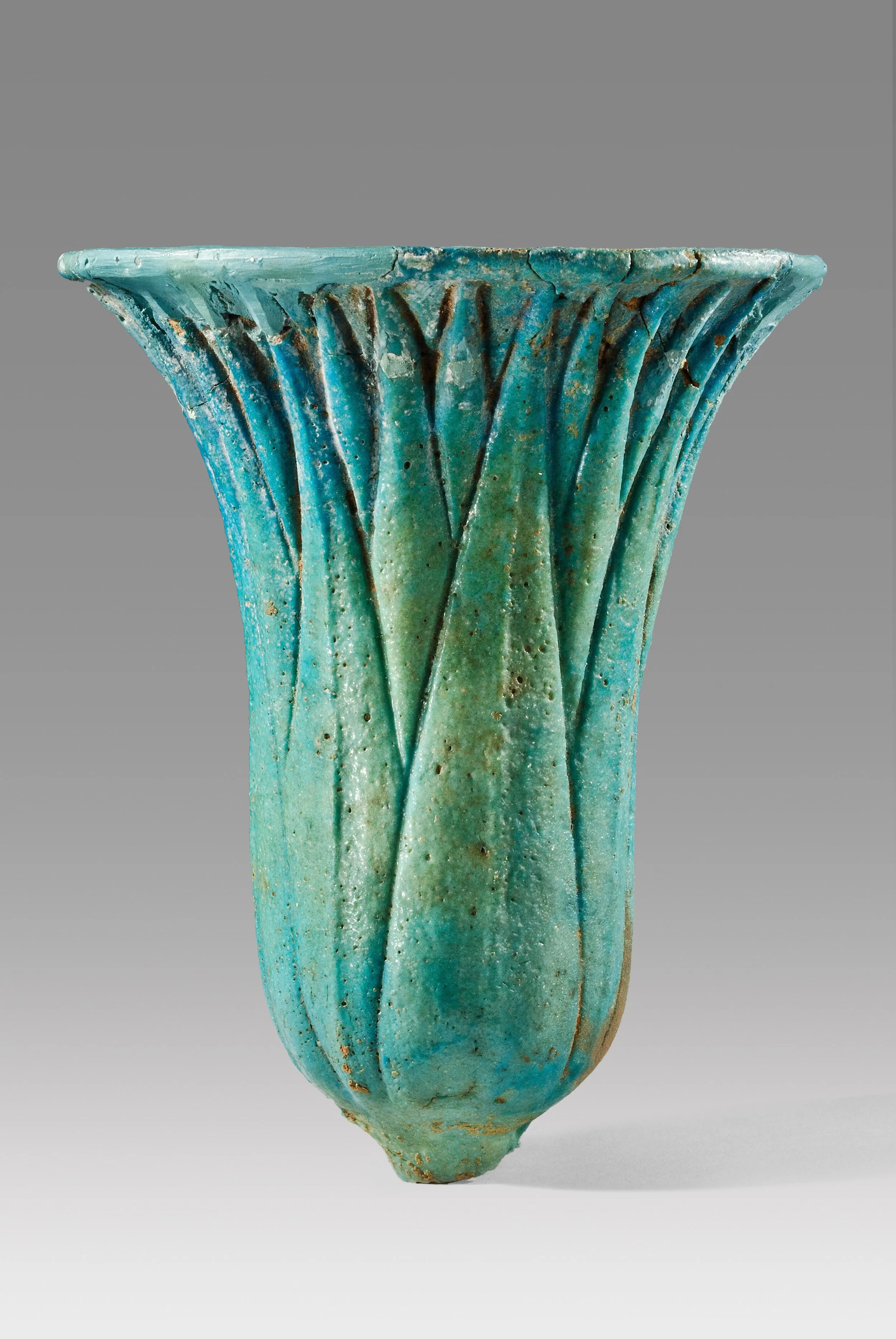Ancient Egyptian Faience Lotus Cup