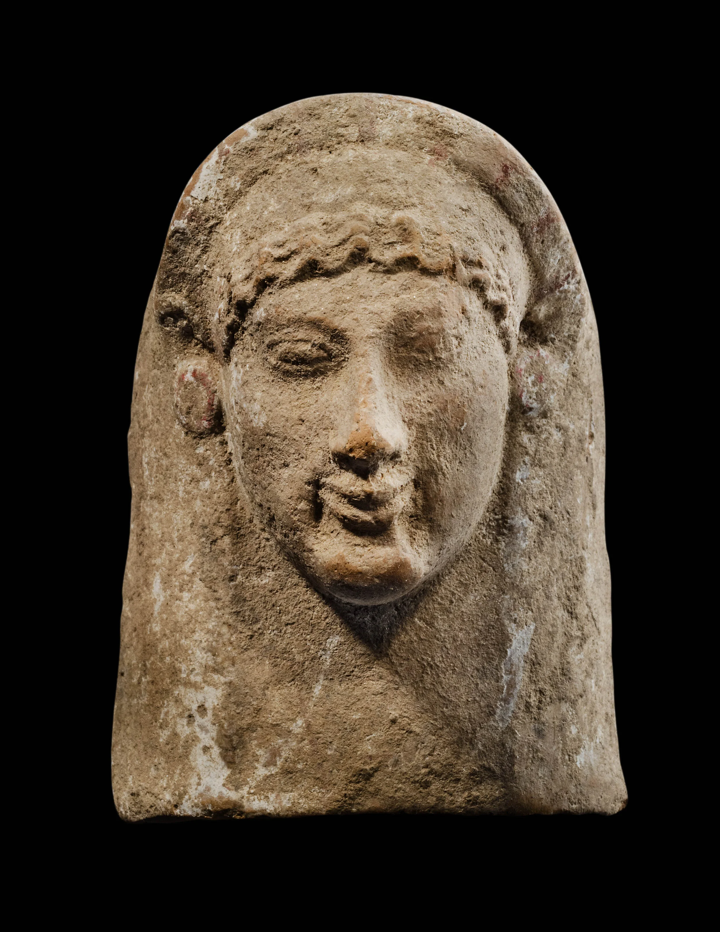 Ancient Archaic Greek Terracotta Head of a Kore