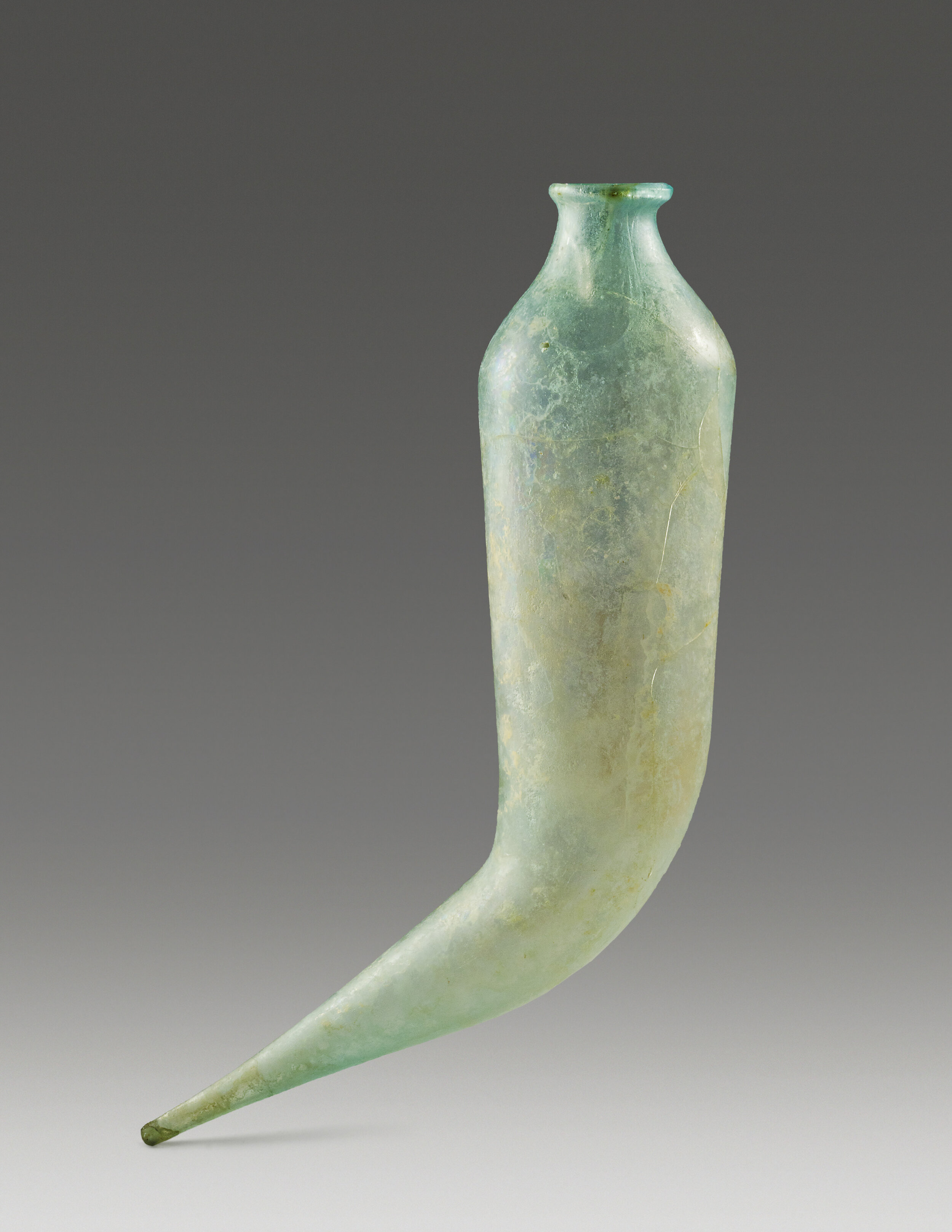 Ancient Roman Large Glass Horn Flask