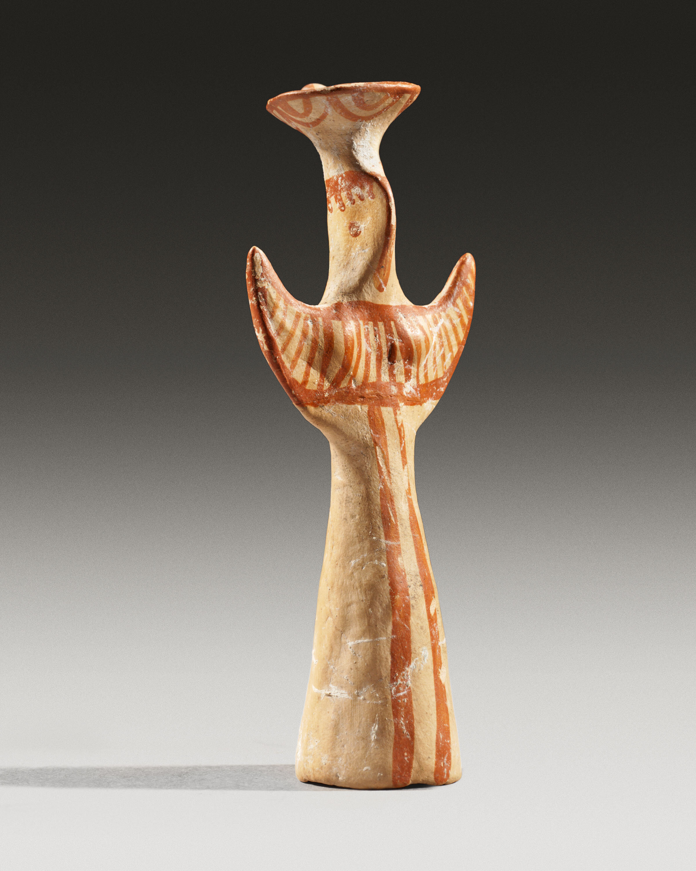 Ancient Mycenaean Painted Terracotta "Psi" Idol