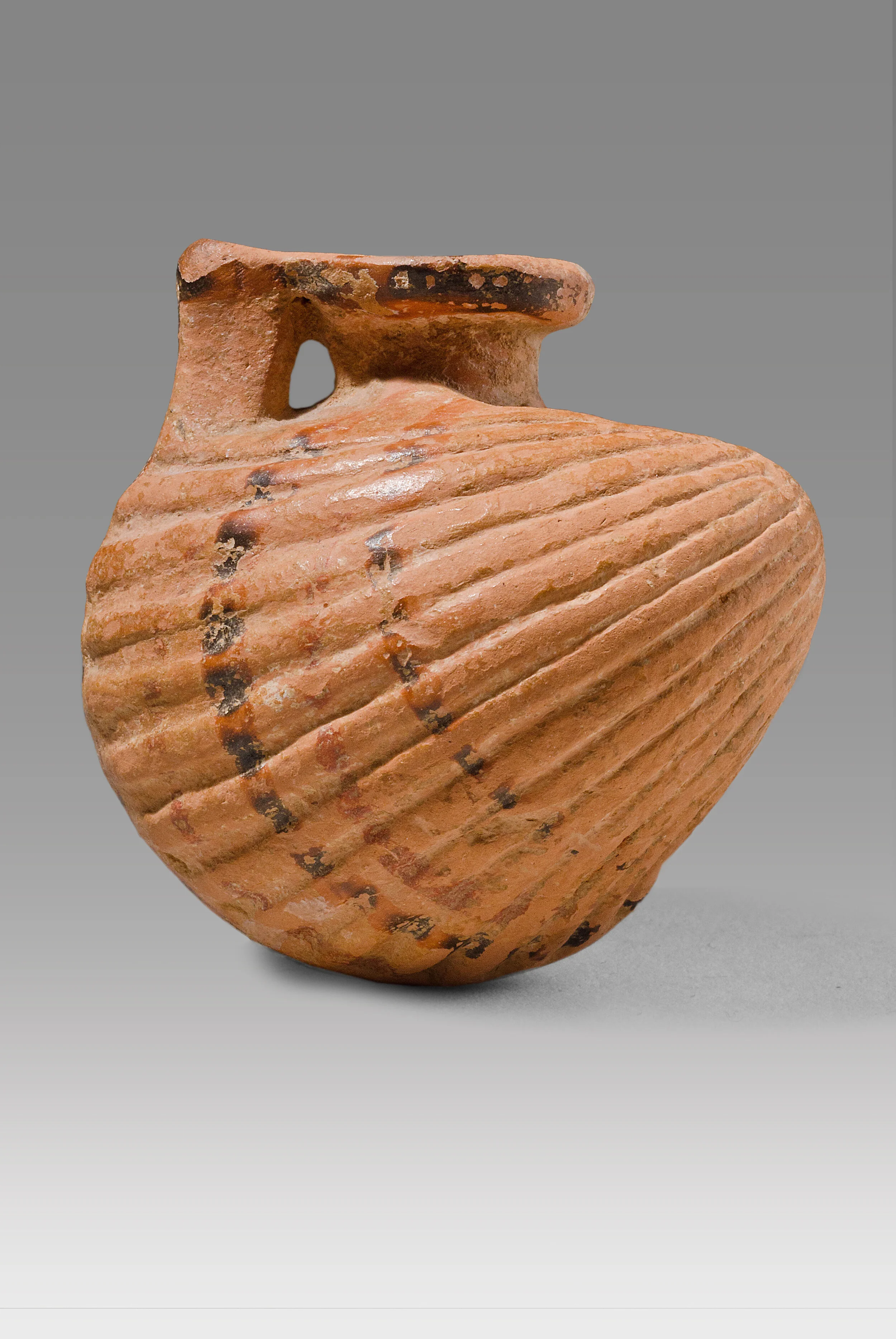 Ancient Greek Terracotta Flask in the form of a Cockle Shell