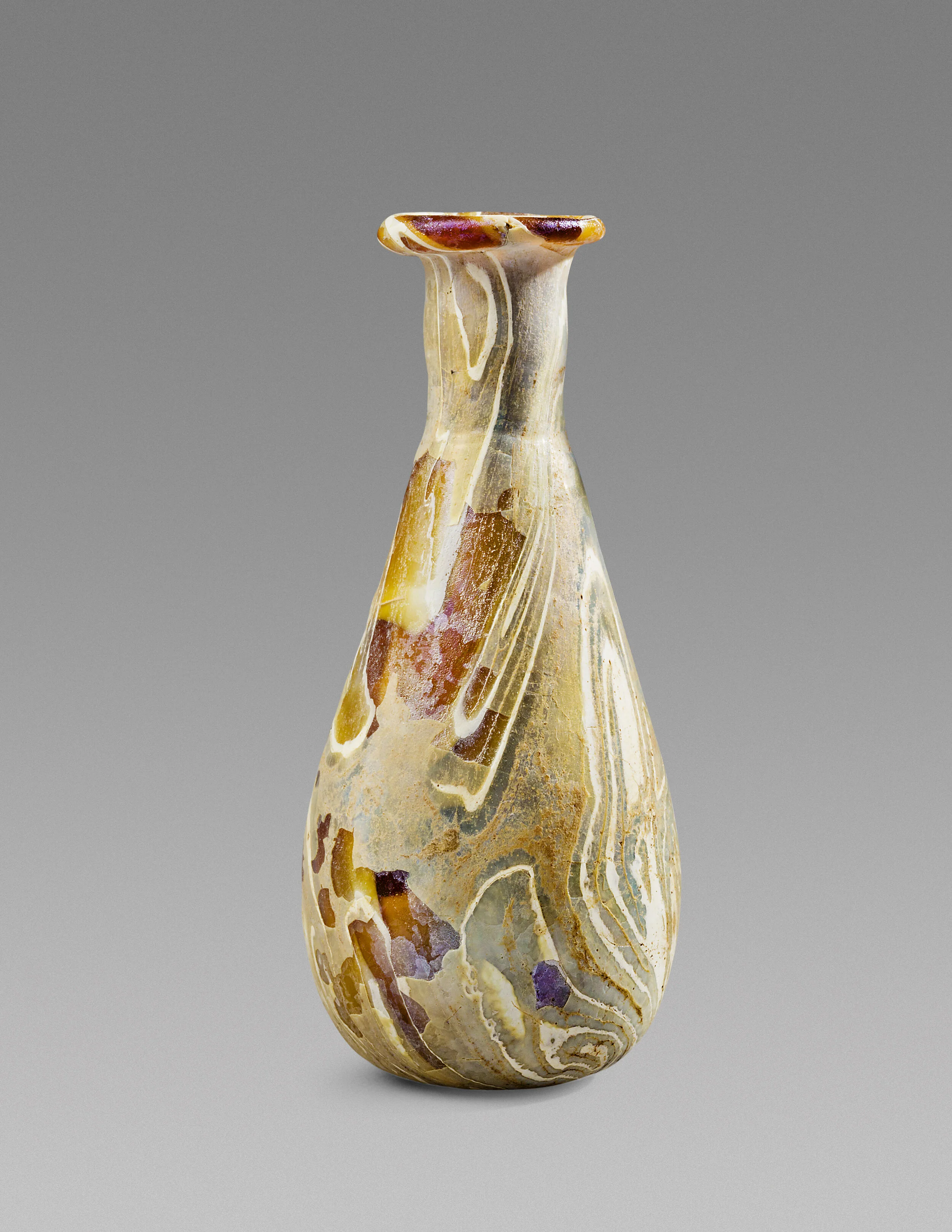 Ancient Roman Marbled Glass Bottle