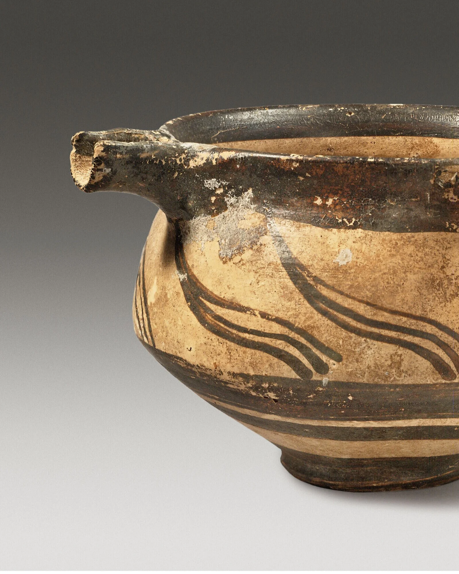 Ancient Mycenaean Terracotta Spouted Bowl