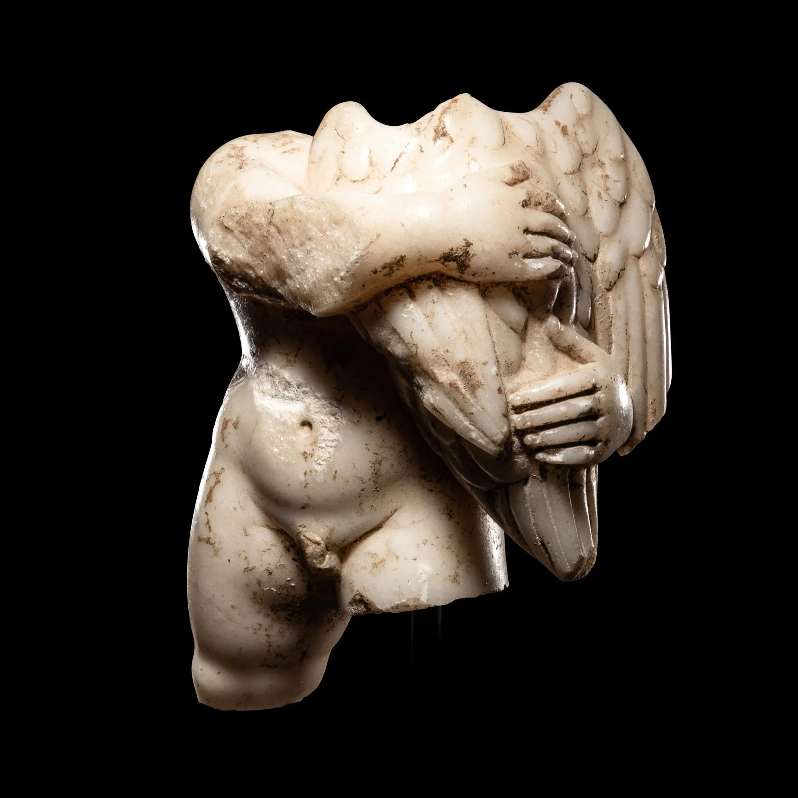 MARBLE CUPID WITH DOVE