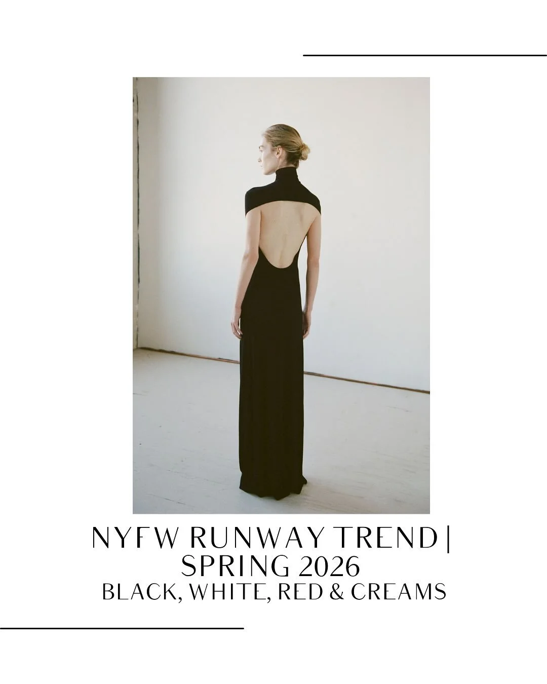 NYFW Spring 2026 had us seeing the world in standout shades of: black, white, a bold stroke of red &amp; creams. A grouping that feels timeless, yet freshly modern on the runway. We couldn&rsquo;t help but smile&mdash;these just happen to be the sign