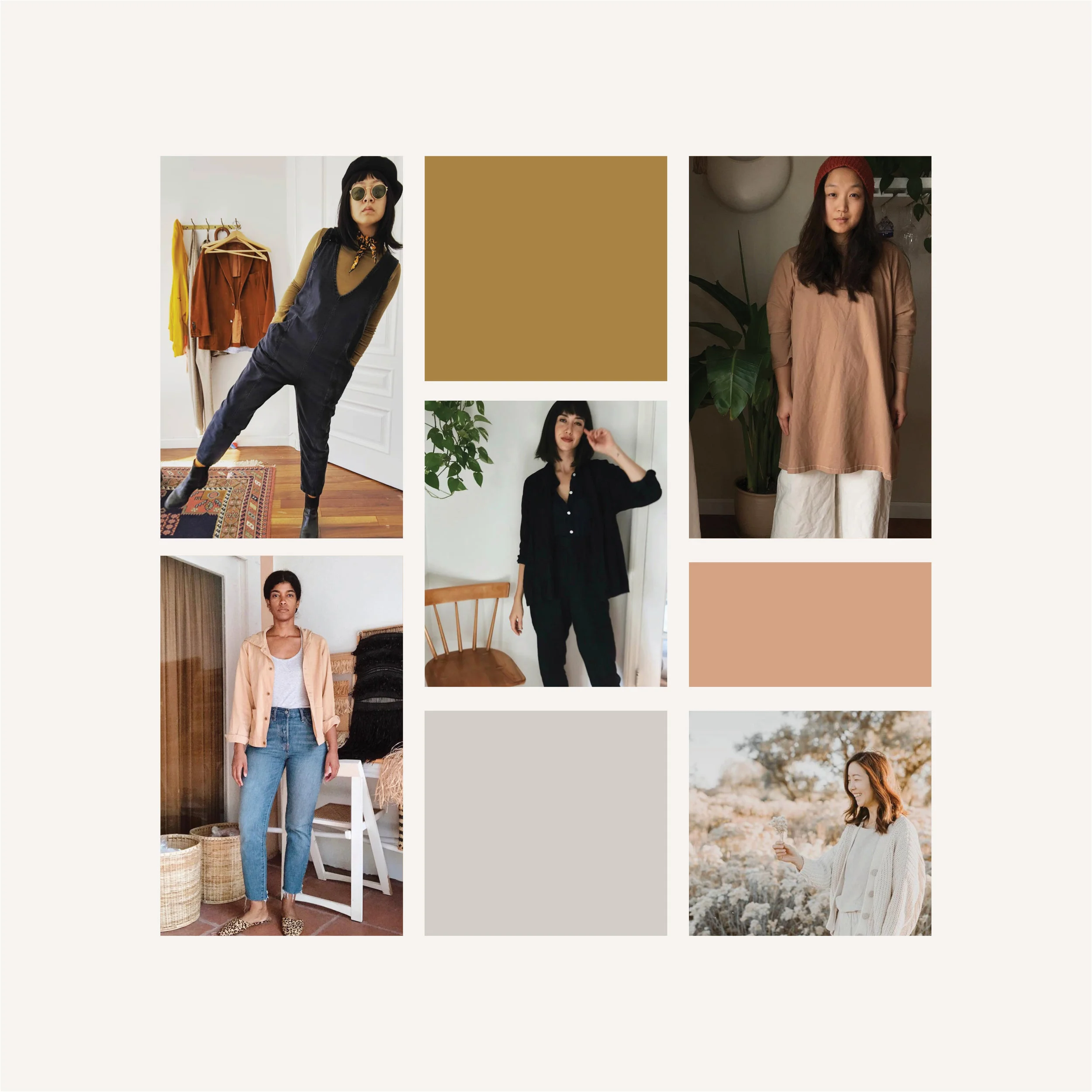 Clockwise from left, images from: Yoke &amp; Bore / Mom Basics / Lined Notes / Sol Soleil Soul / Ali Wayys