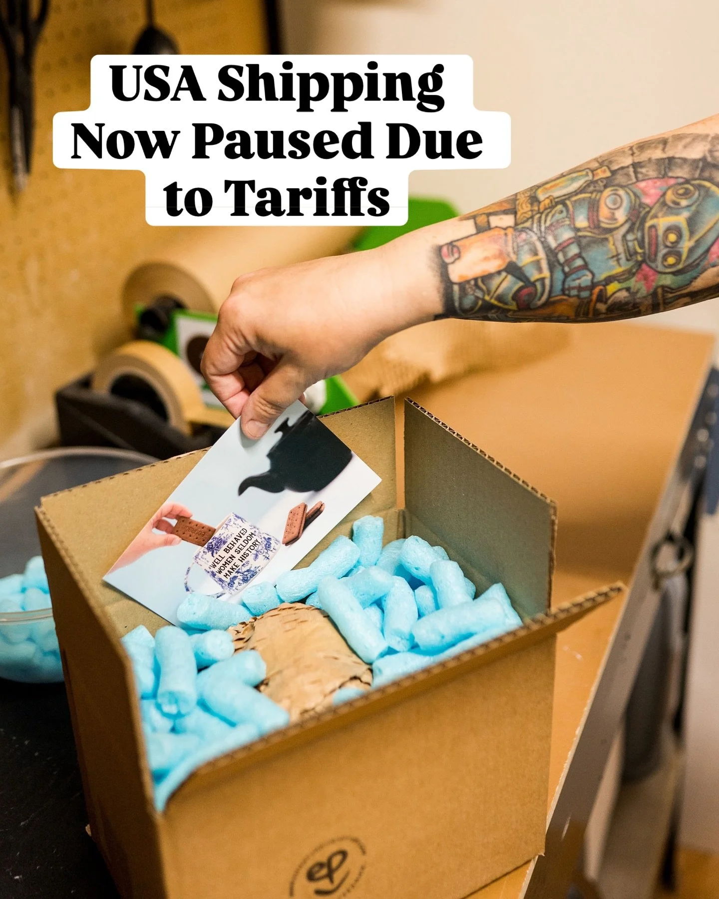 Like many small businesses outside the USA, I have had to take the decision to pause sending orders to the US due to tariffs. 

On the 29th August the &lsquo;de minimis&rsquo; exception for imports under $800 will be scrapped. US customs will not all