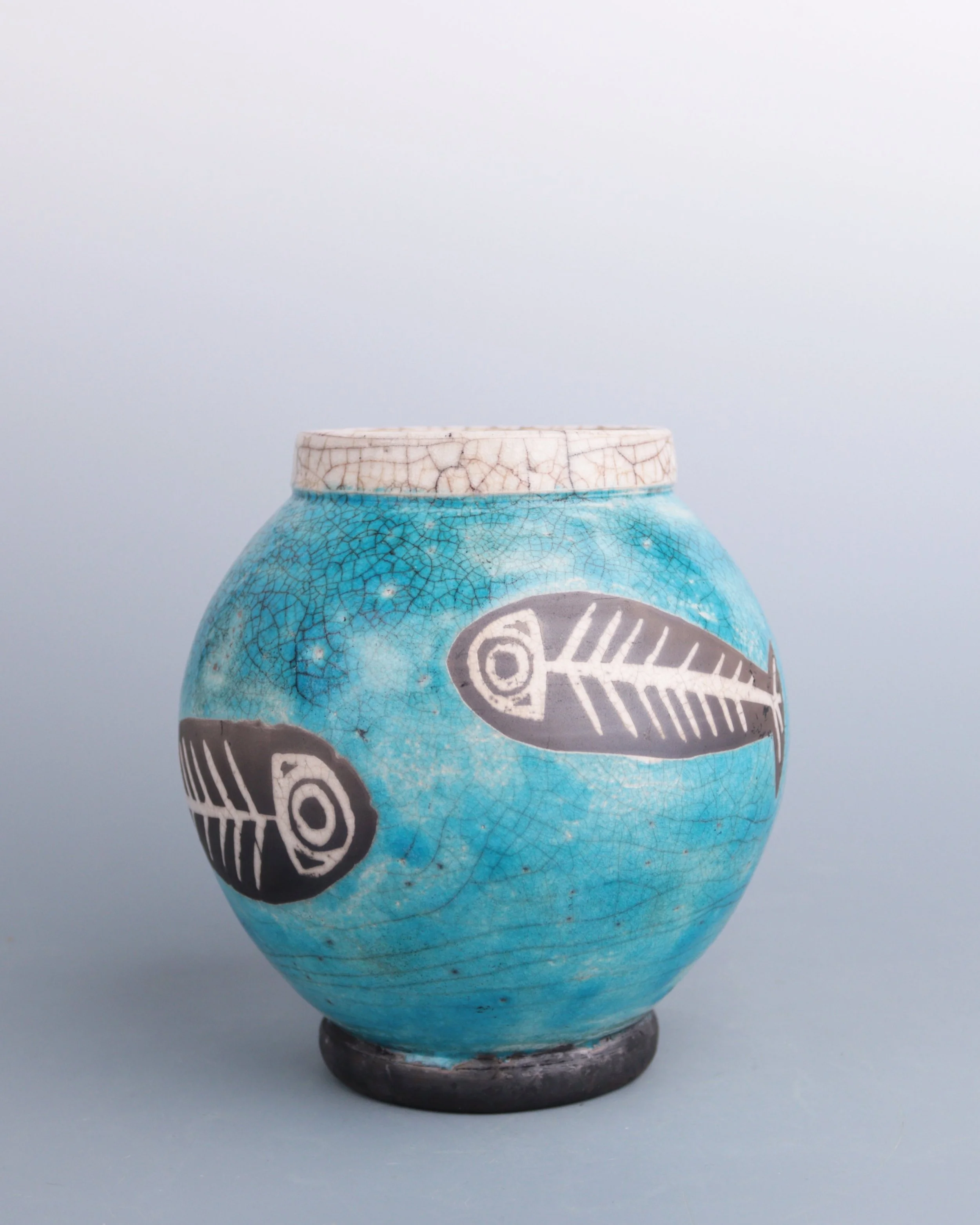 X-Ray Fish Bowl Raku Vessel