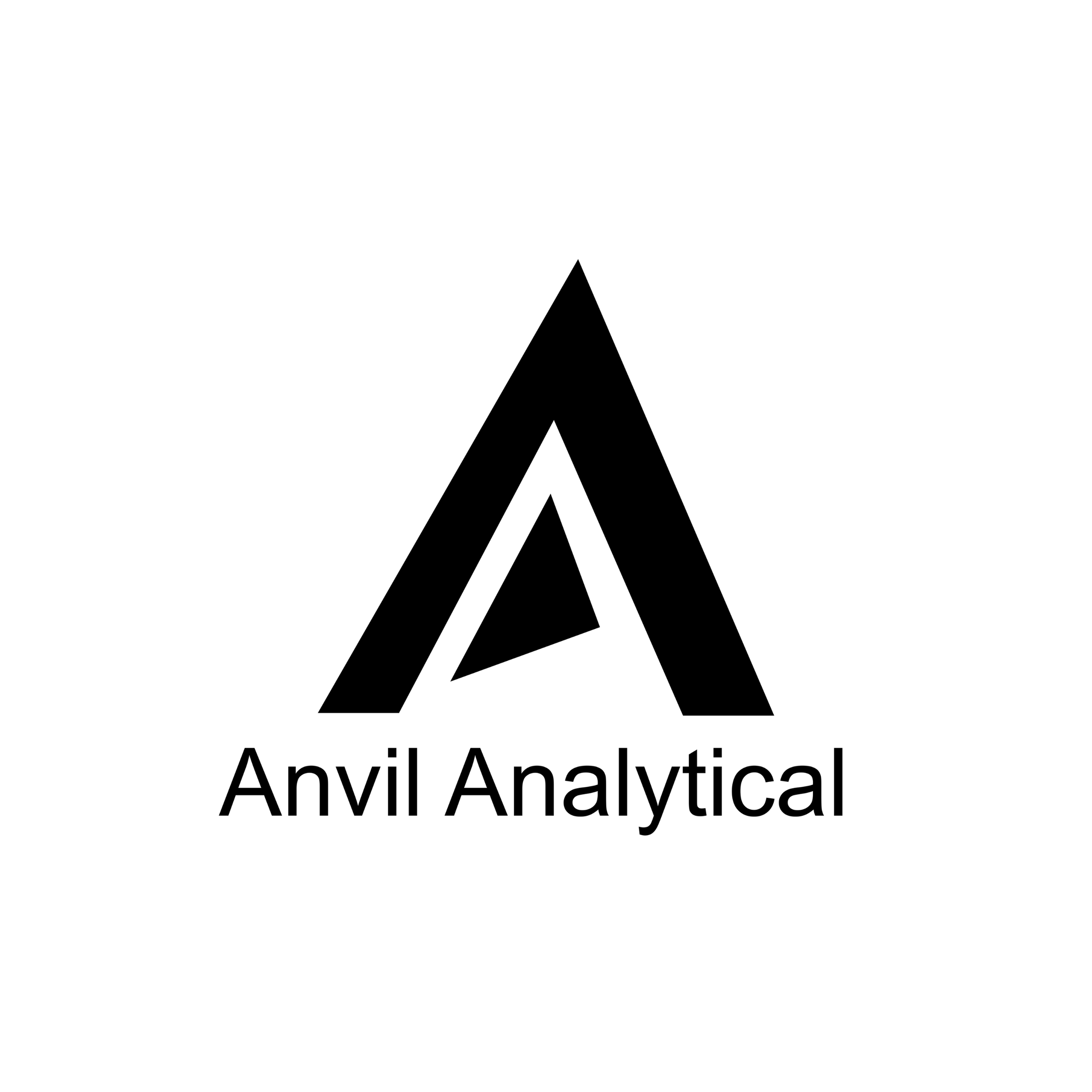Anvil Analytical logo with stylized letter 'A'