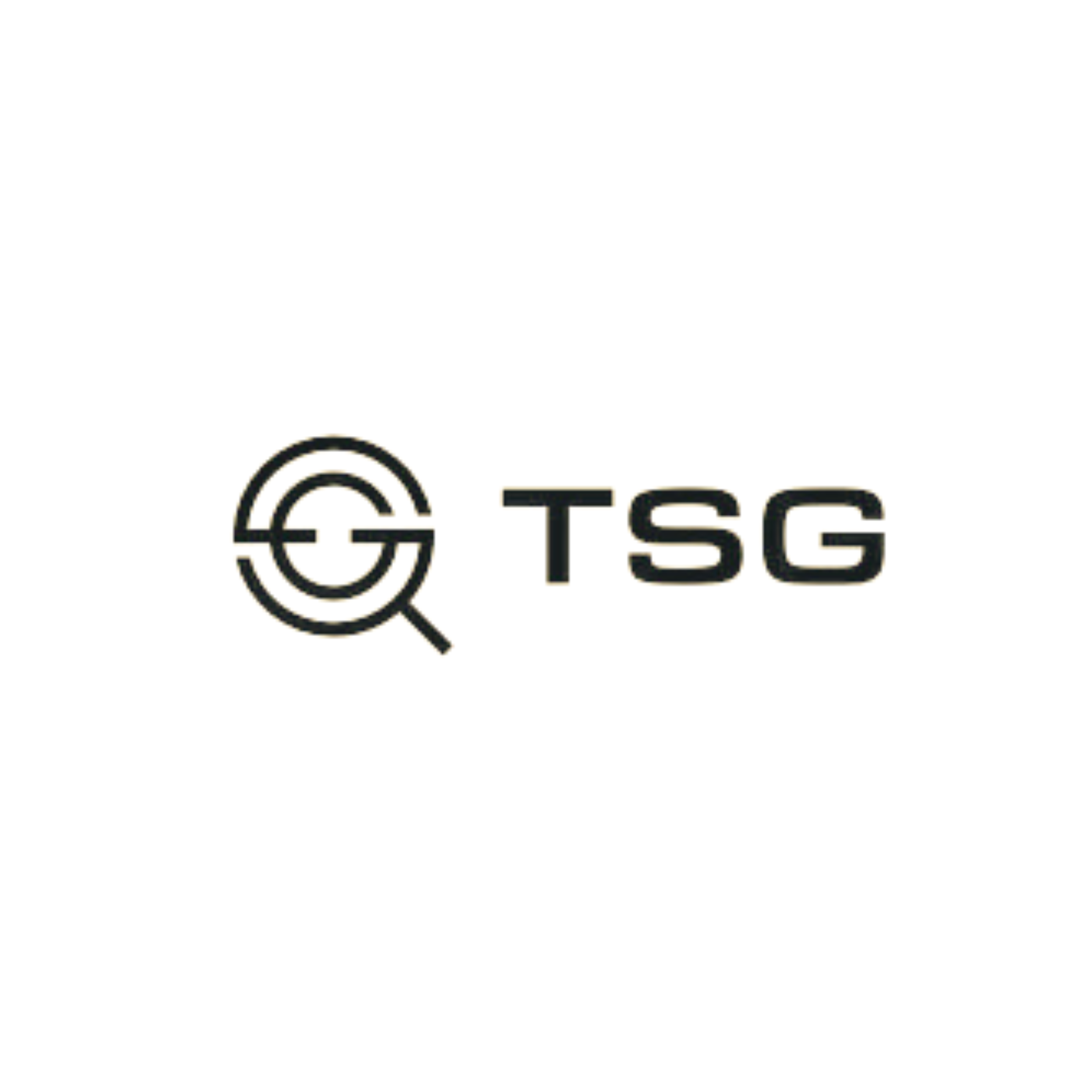 TSG logo in black text with a stylized circular design on a white background