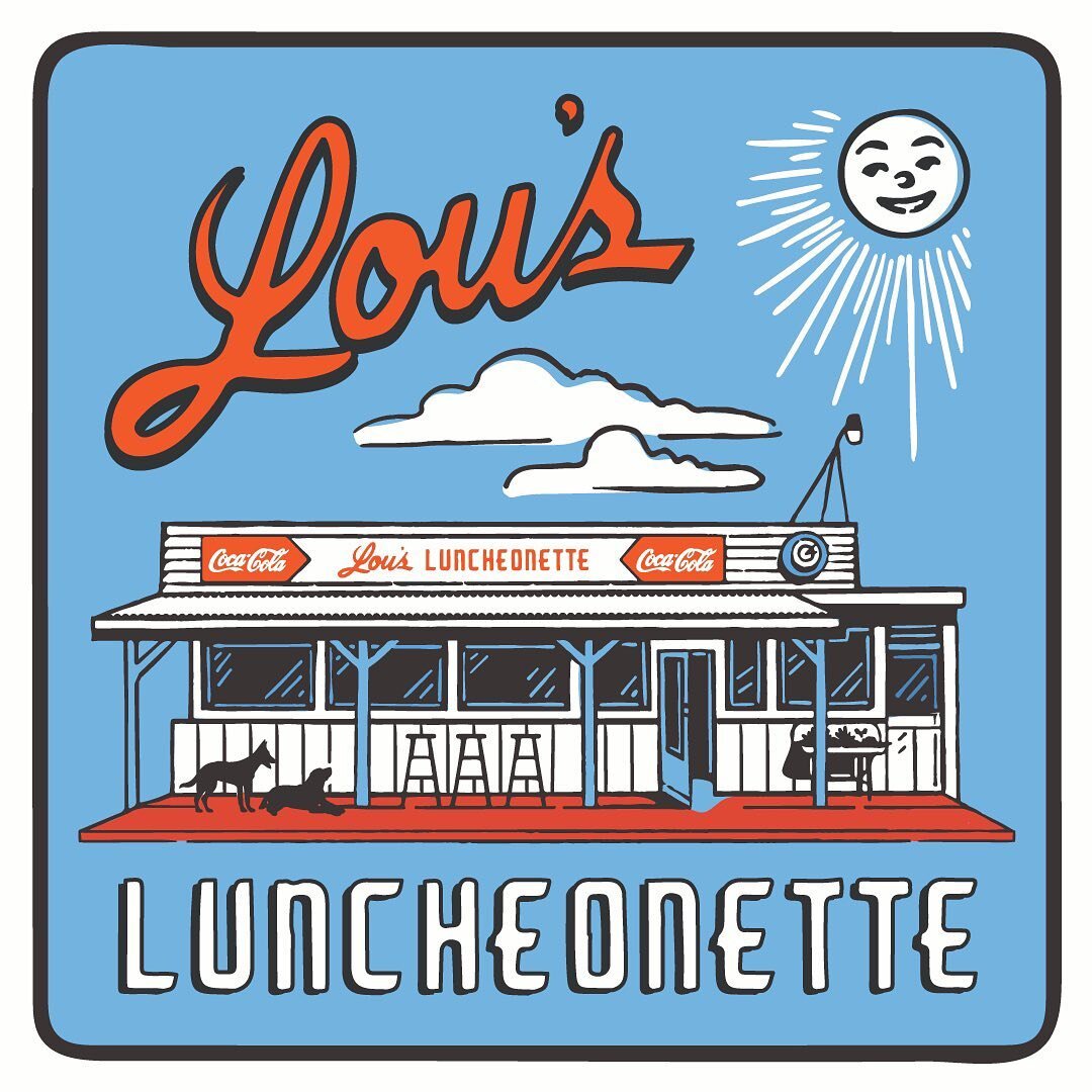 Catching up my feed with work from last year. Here&rsquo;s a shirt graphic for @lousluncheonette in Sonoma, Ca. Named after their beloved family dog, this spot is know for their southern style cooking. If you&rsquo;re in the area, I highly recommend 