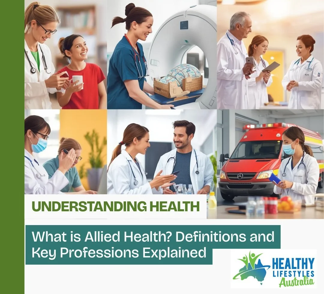 Here at Healthy Lifestyles Australia, we are proud providers of Allied Health Assistant services. But what is Allied Health? And how does it apply to you?
We're glad you asked! 😉

Allied health covers a large, diverse sector of health care and peopl