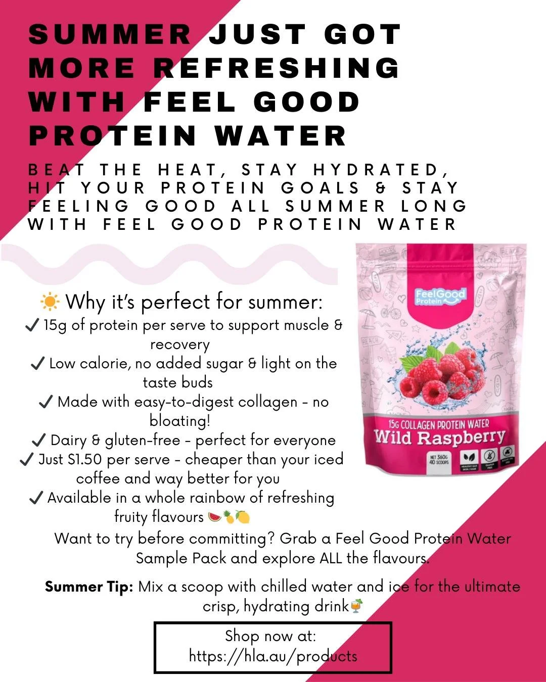 Summer just got more refreshing with Feel Good Protein Water 🍓🫐

Shop now at Healthy Lifestyles Australia's webstore