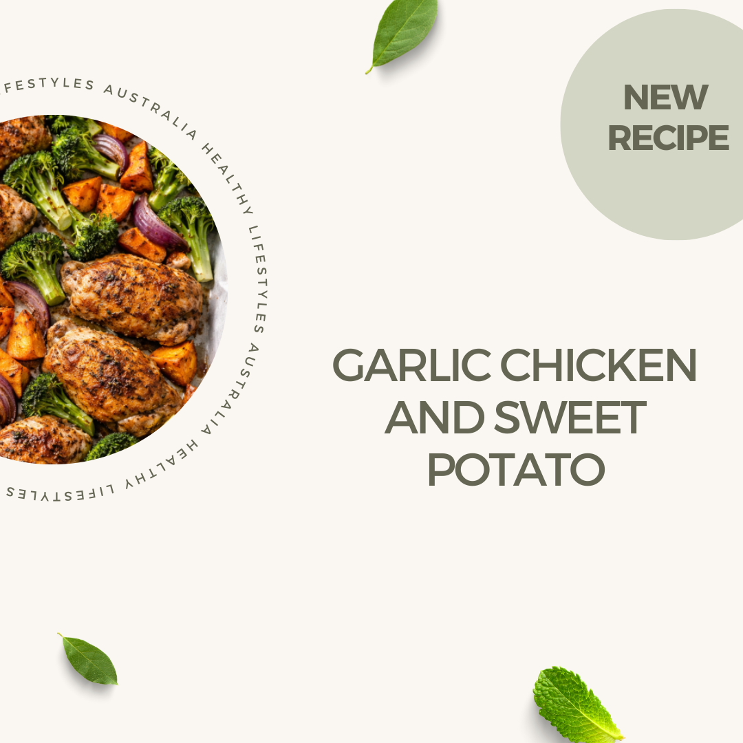 Garlic Chicken &amp; Sweet Potato Tray Bake