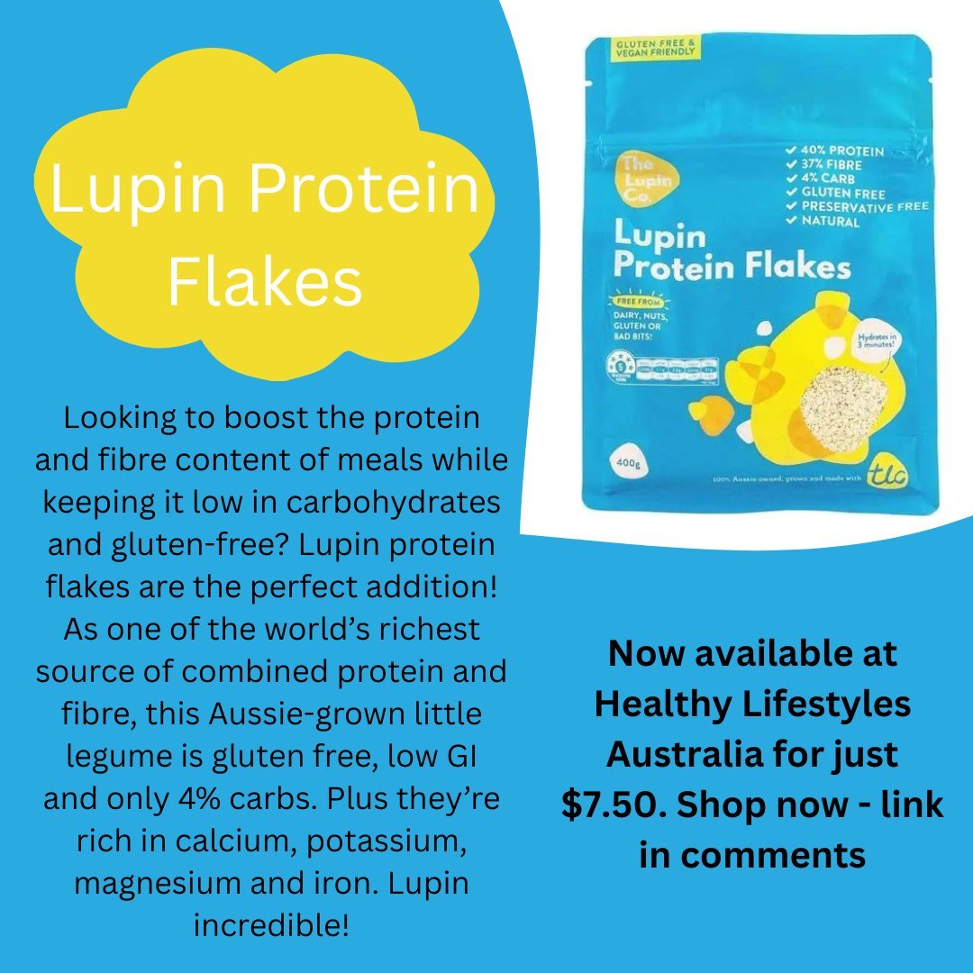 Looking to boost the protein and fibre content of meals while keeping it low in carbohydrates and gluten-free? Lupin protein flakes are the perfect addition! Available to shop via our store now, link in comments!