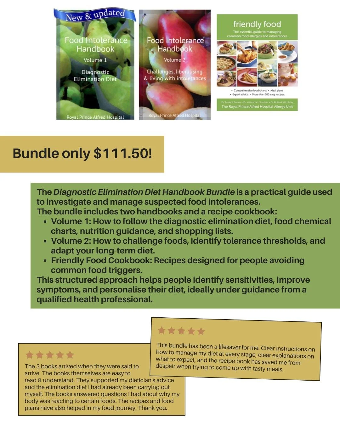 This package is a great bundle which will help you prepare and undergo your food allergy/intolerance journey.

Shop here: www.hla.au/products