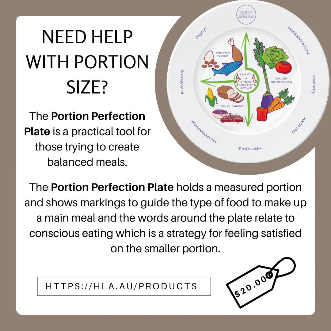 This Portion Perfection Plate is a practical tool for those trying to create balanced meals, and available for purchase now via our website: https://hla.au/products