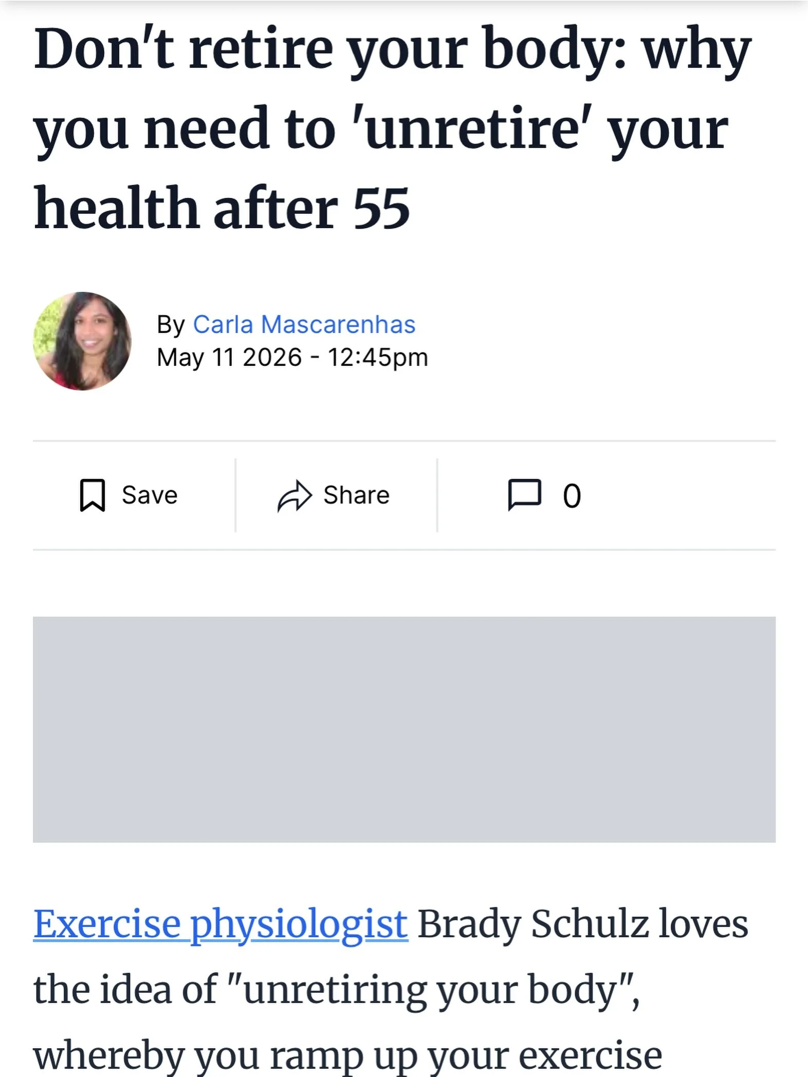 Retirement does not mean your body has to retire too. This sentiment is also shared by our colleagues at @essa_au (Exercise &amp; Sports Science Australia). 

Our managing director Brady Schulz was grateful to contribute to &ldquo;The Senior&rdquo; o