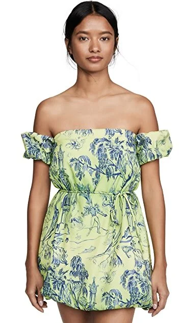 Staud Ash Dress in Feather Tree Green