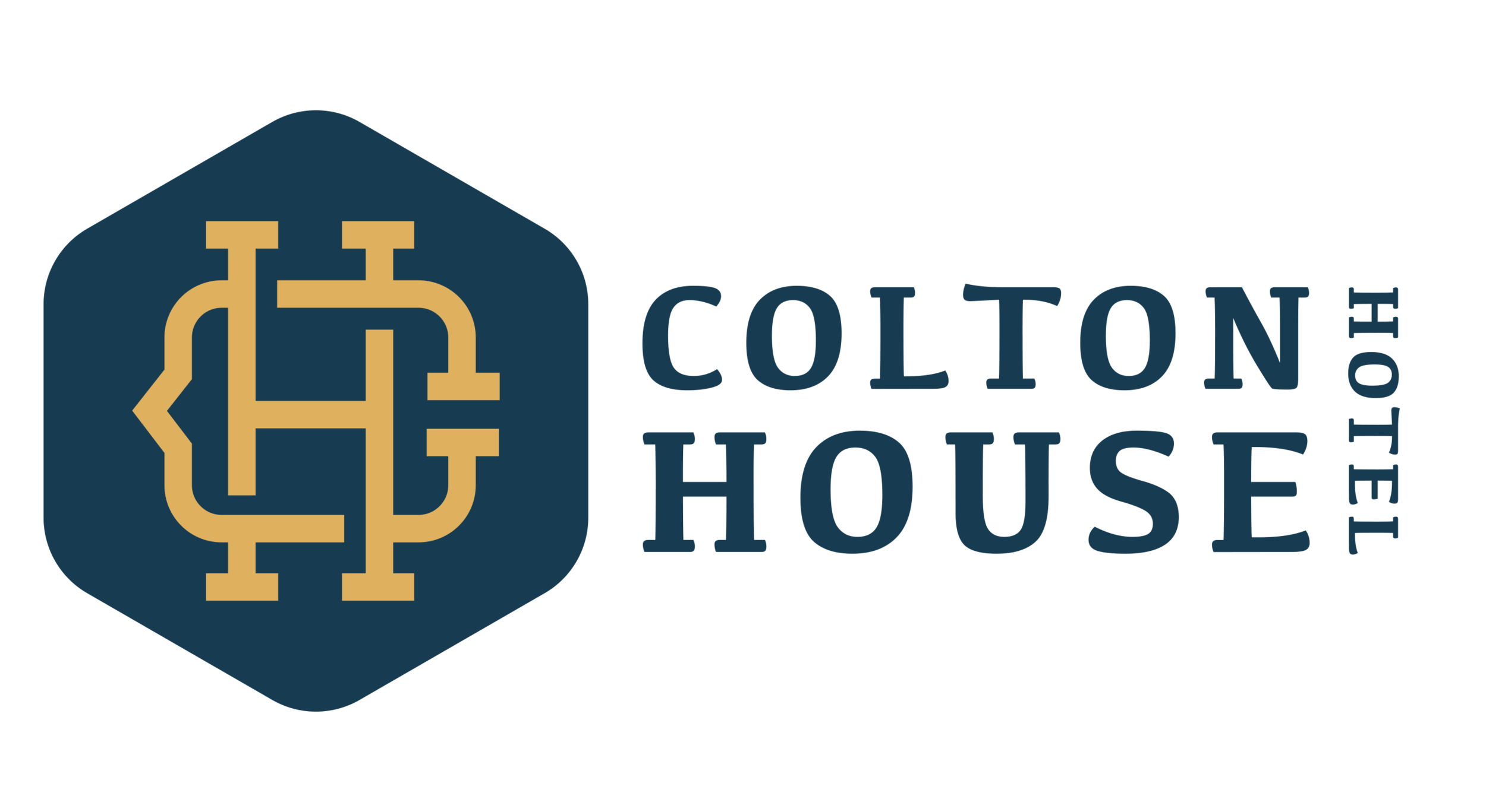 Logo of Colton House Hotel featuring a stylized building icon and the text "Colton House Hotel"