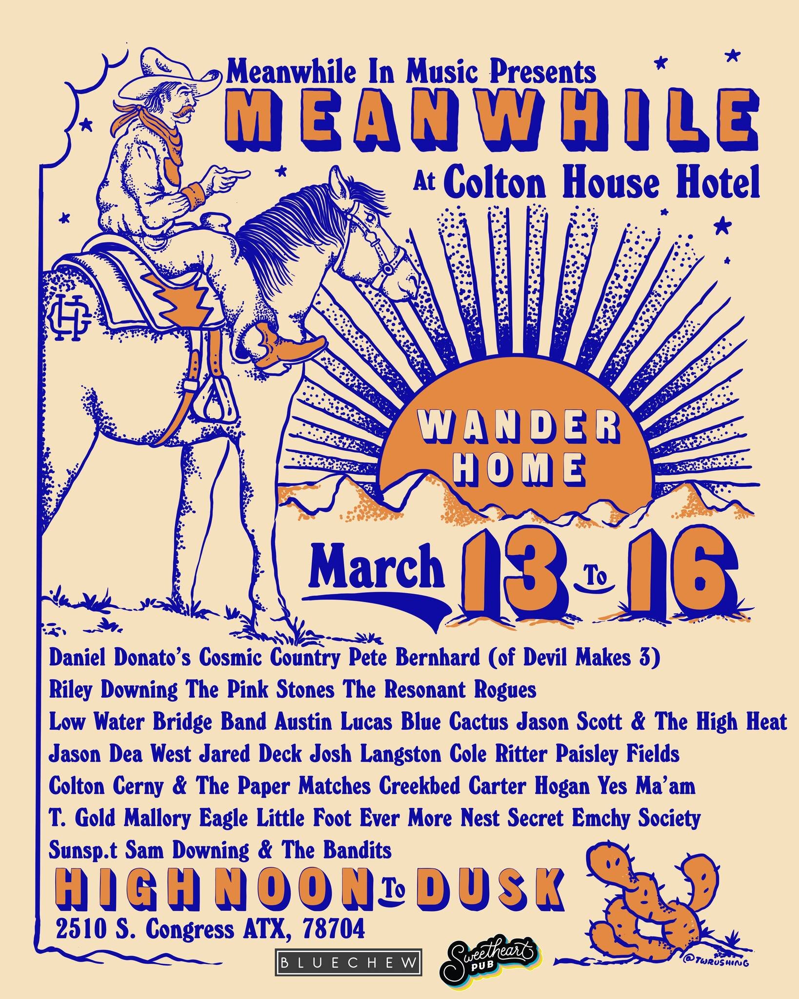 SXSW isn't the only place you can catch live music in Austin this March. 

Meanwhile in Music presents Meanwhile at Colton House Hotel 🌞 

During the second week of SXSW, #wanderhome to the Colton House for live music from 12 pm to 8 pm daily, March