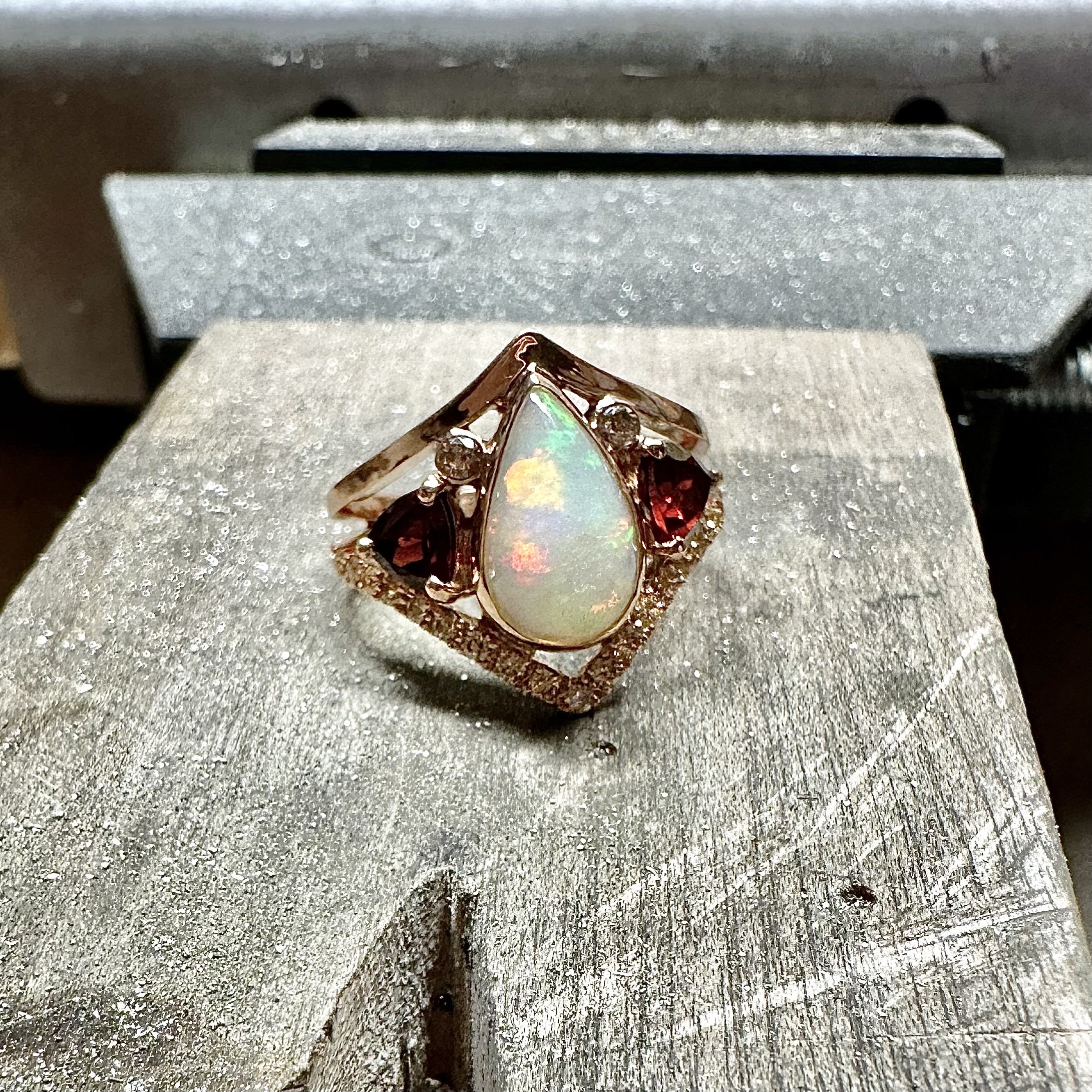 Opal / Garnet / Morganite / 14K Rose Gold