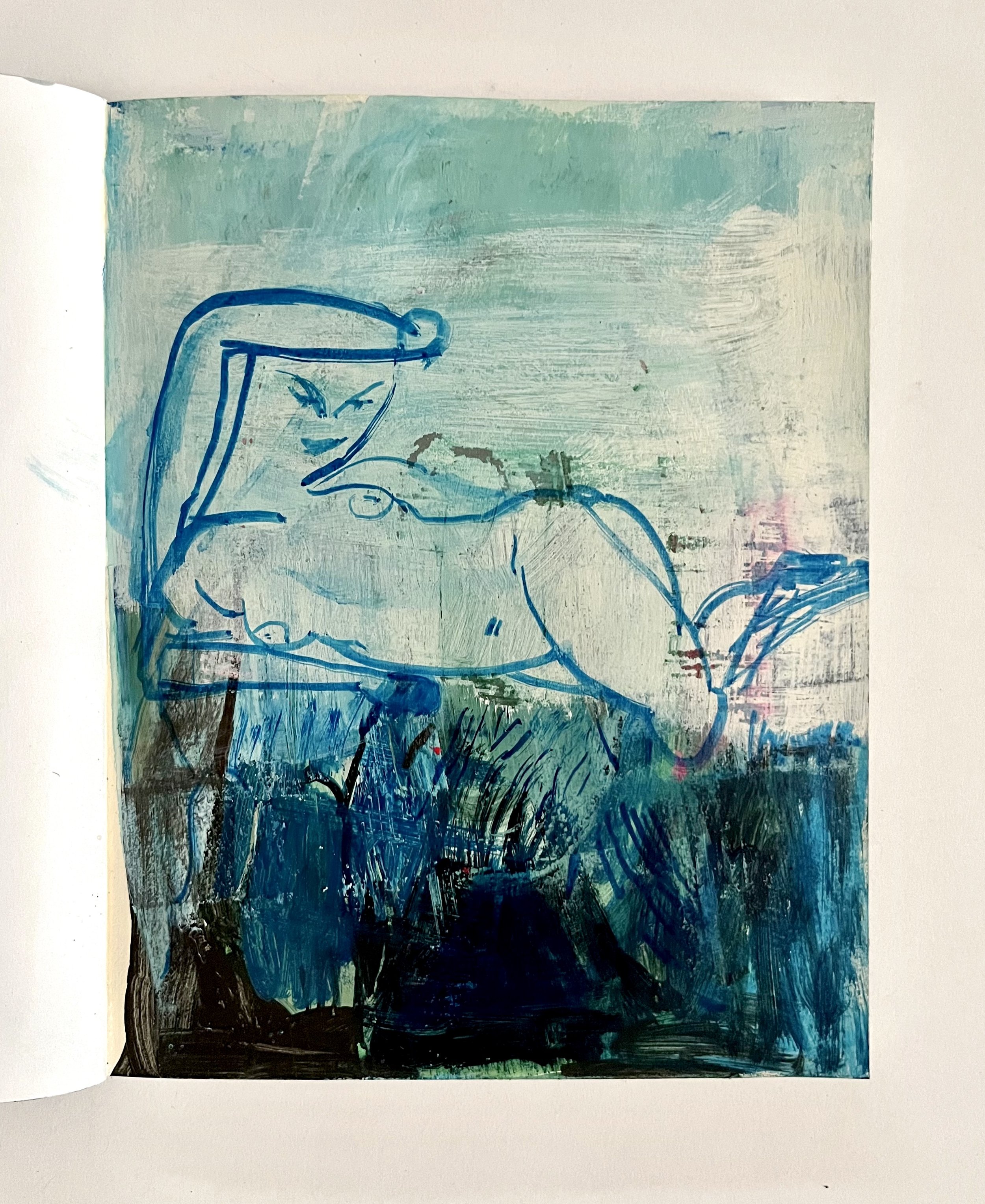 Blue Nude in Blue Landscape