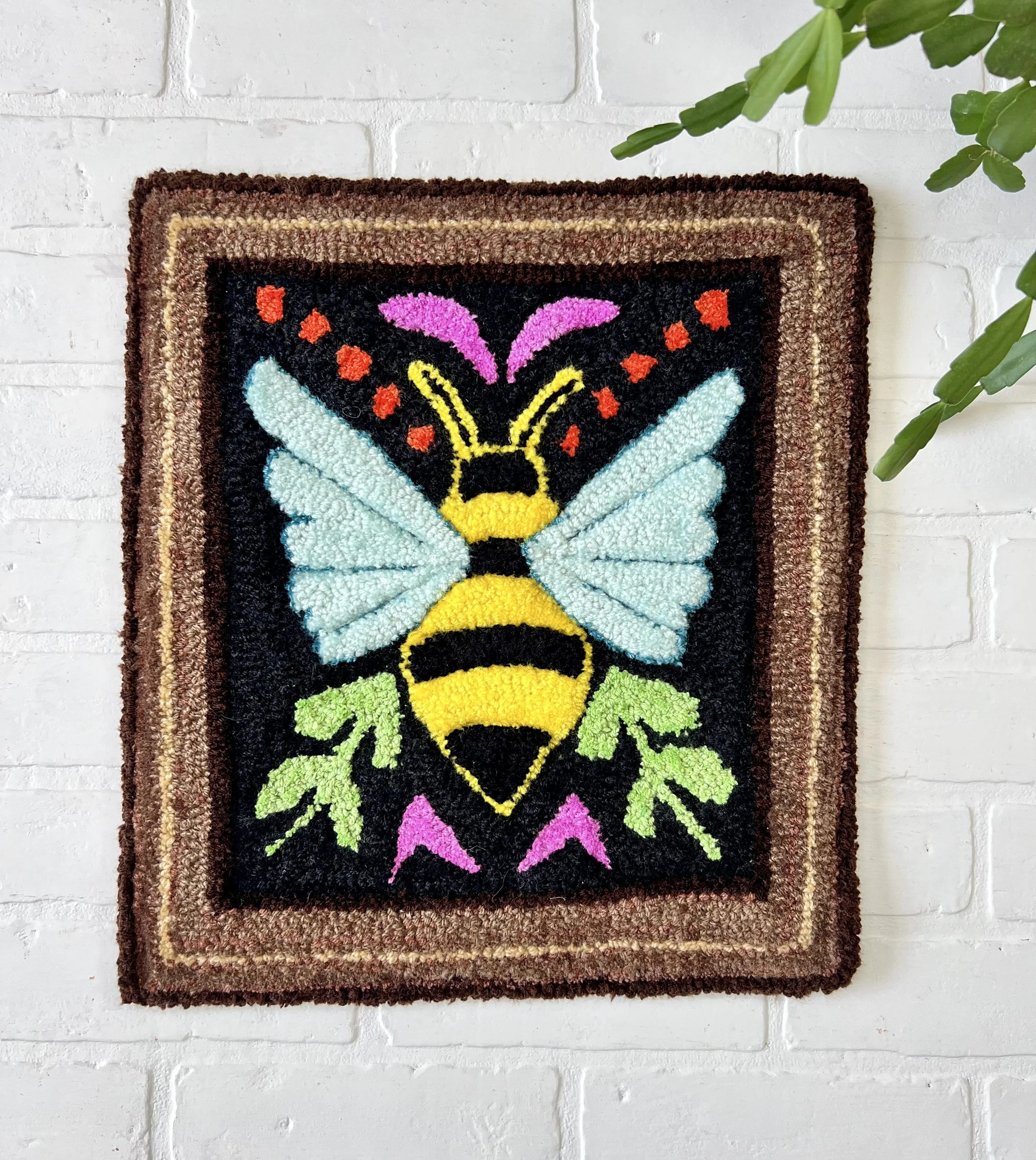 Bumble Bee Fiber Wall Art