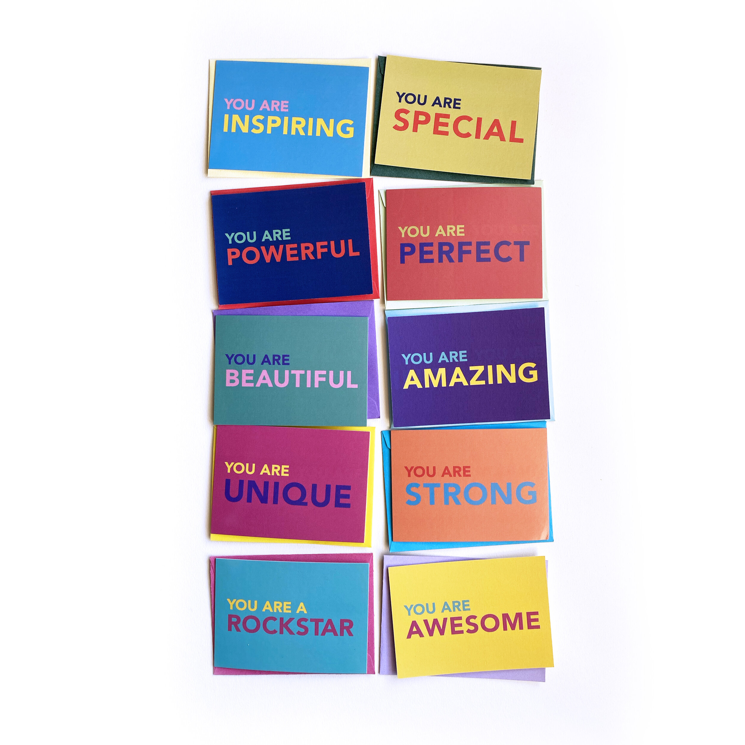 10 Compliments card set, multi color