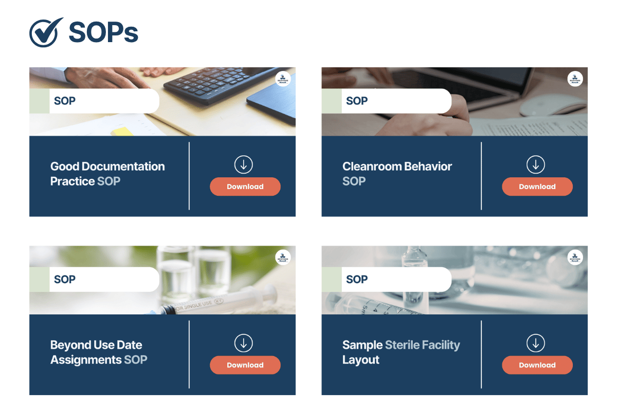 SOPs available in the Resource Hub