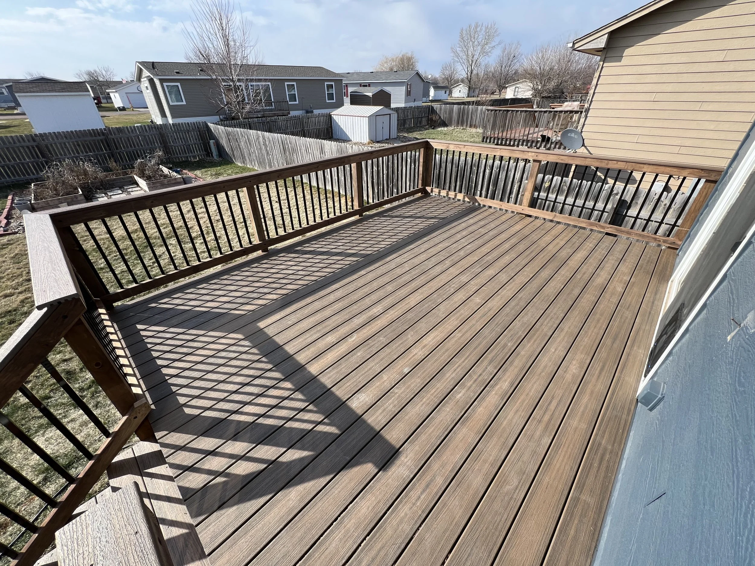 composite deck with our default railing