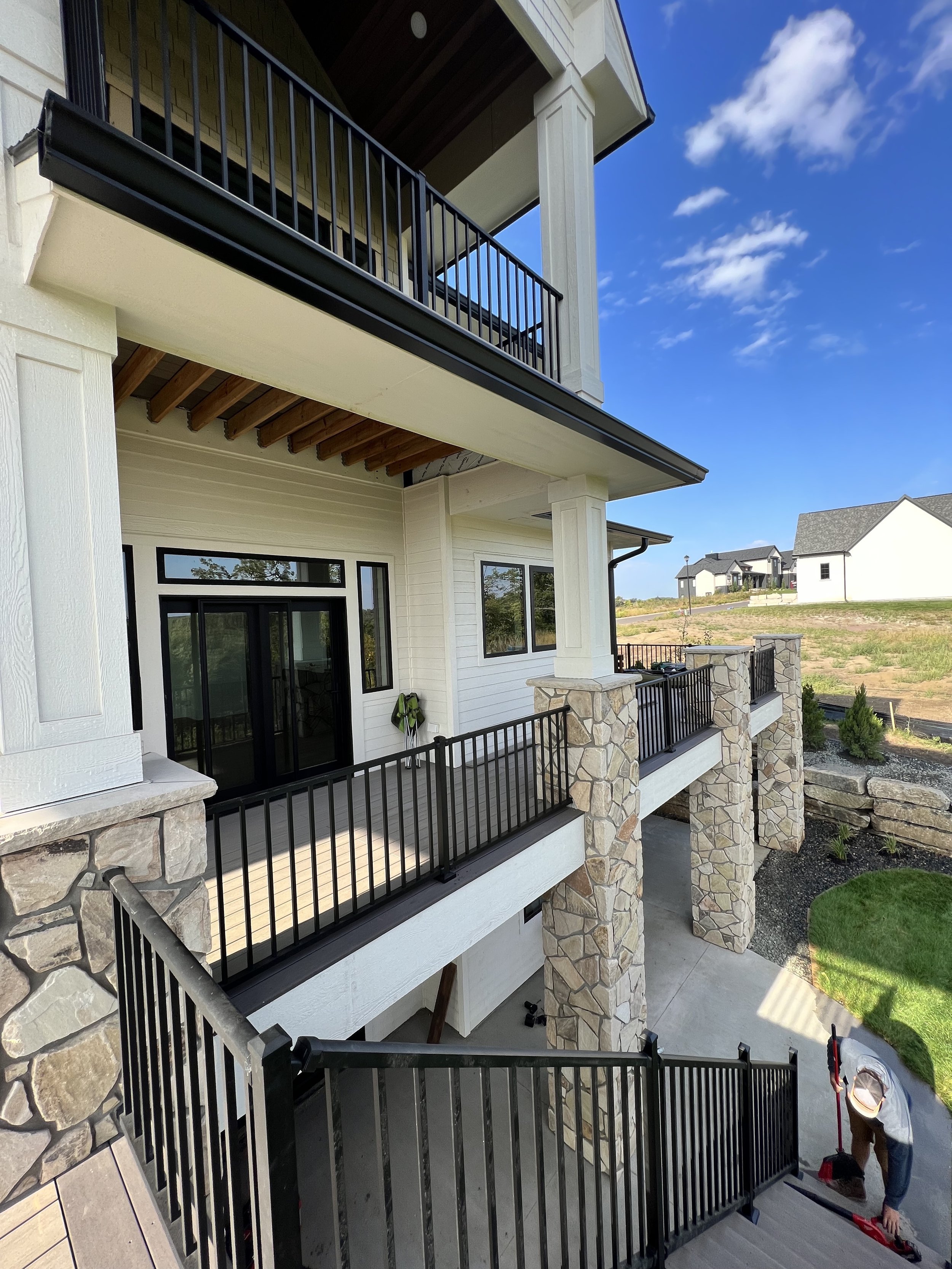 azek pvc deck boards with westbury aluminum railing