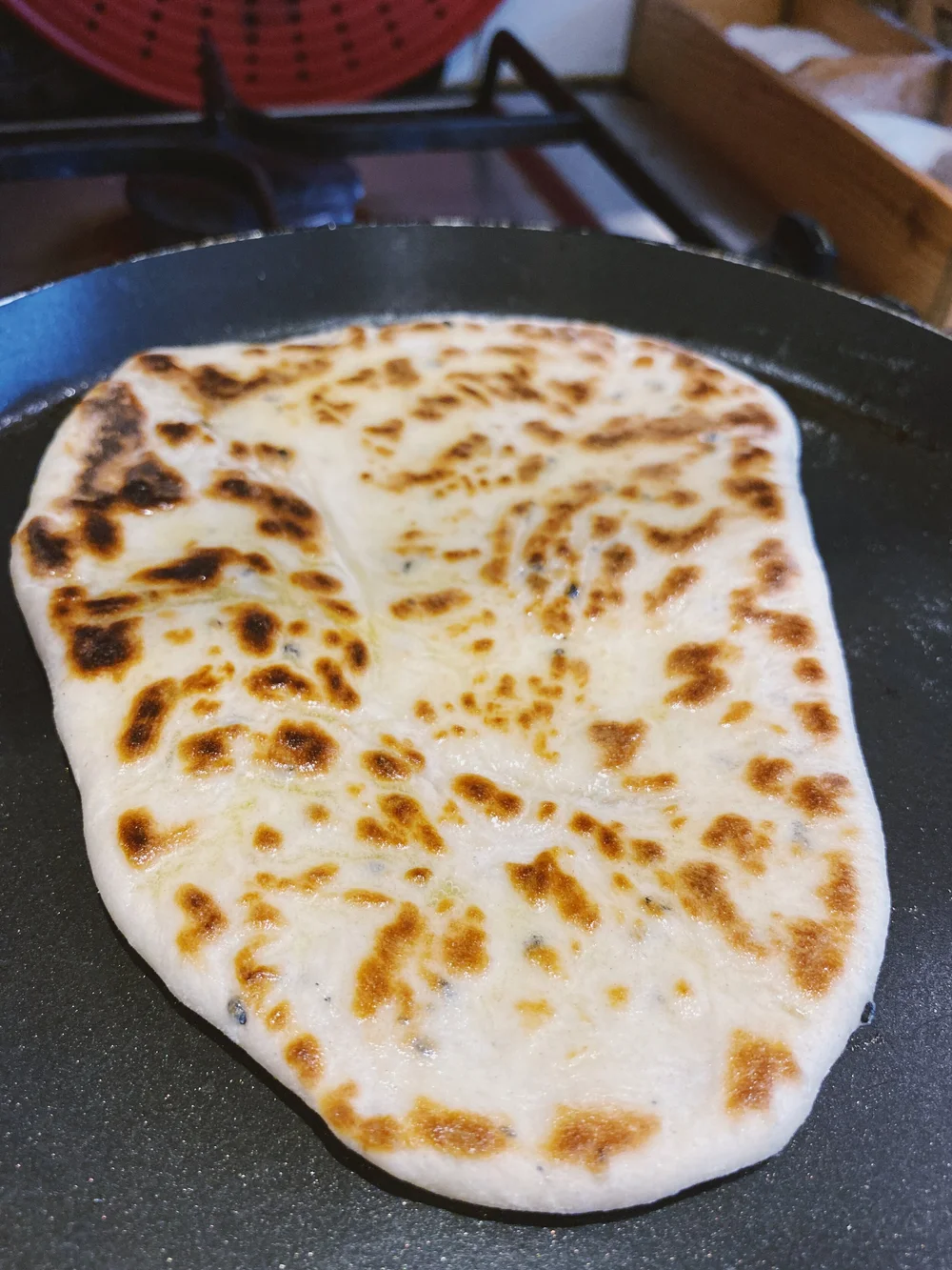 Homemade naan bread
