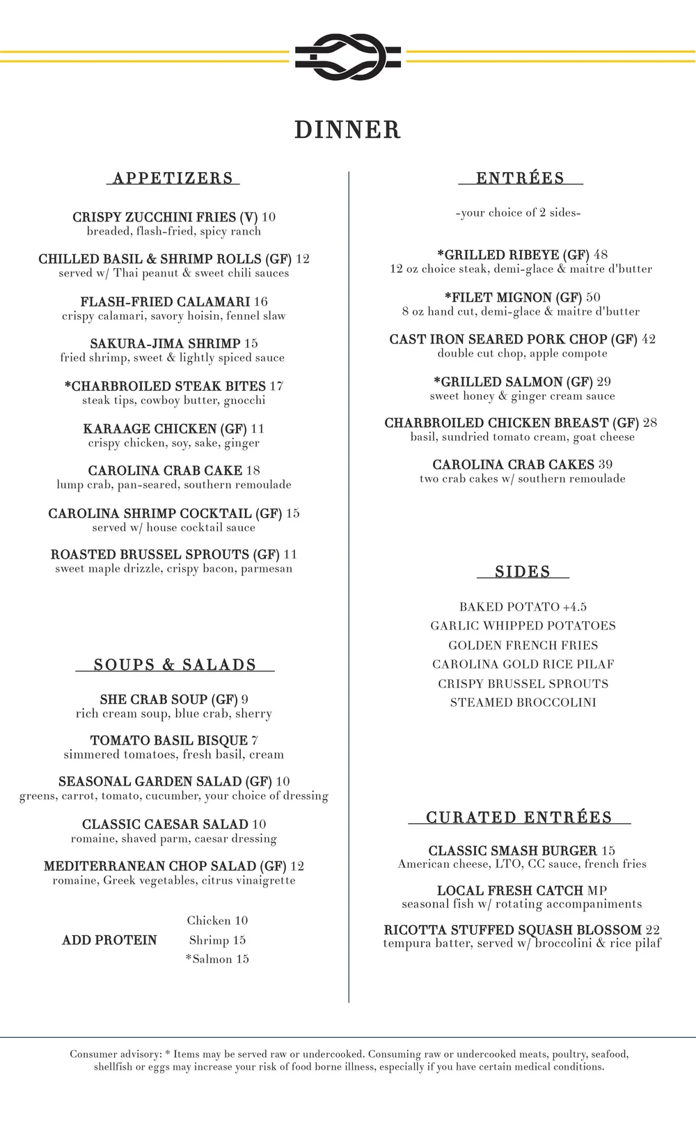 Menu — THE COMMODORE CLUB