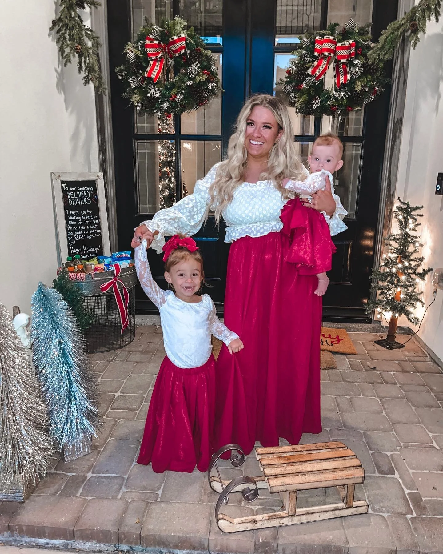 #ad Dressed up with my girls in these beautiful matching skirts from @baileysblossoms! Their Christmas collection is 40% off for the next 24 hours with code NICELIST. I love the matching options they have in addition to the rest of their adorable pie