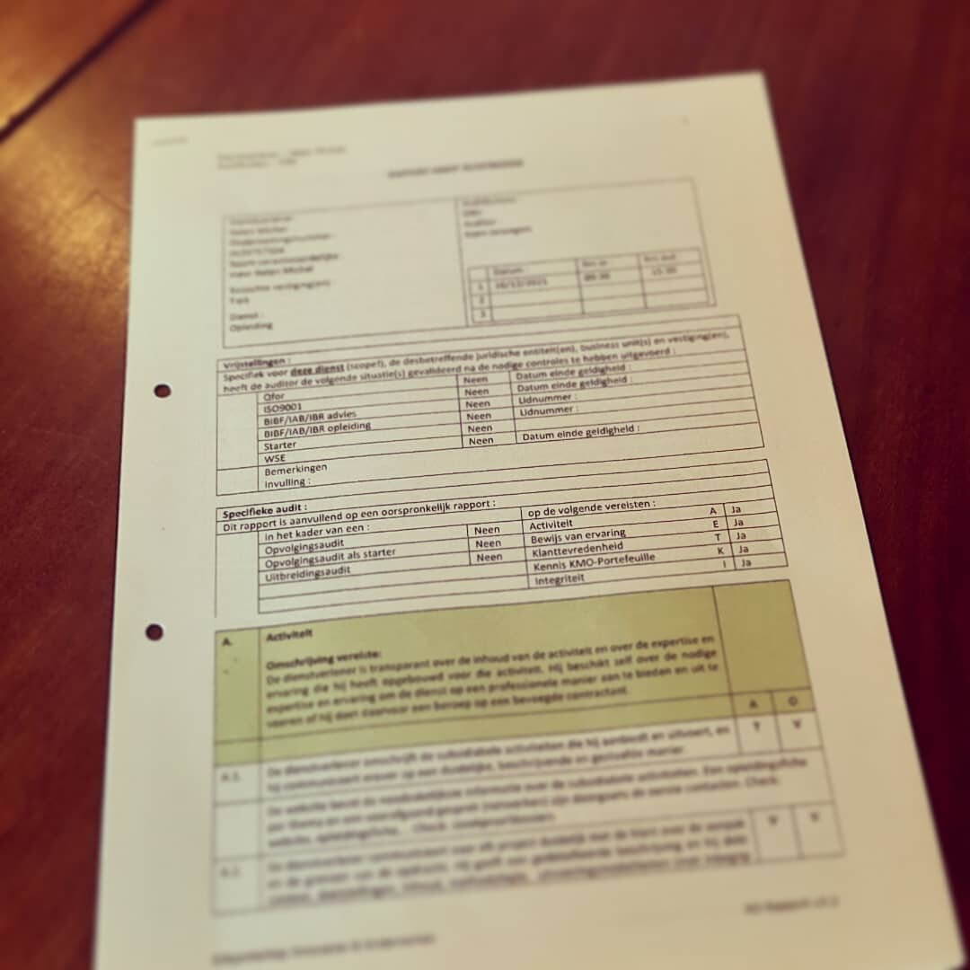 KMOP audit glansrijk doorstaan!

Het blijft spannend. Wat als ik ergens een document vergeten ben? Ben ik op de hoogte van de laatste nieuwtjes van Agentschap Ondernemen? Spannend omdat ik het goed wil doen!

Wat is er anders sinds de eerste keer dat