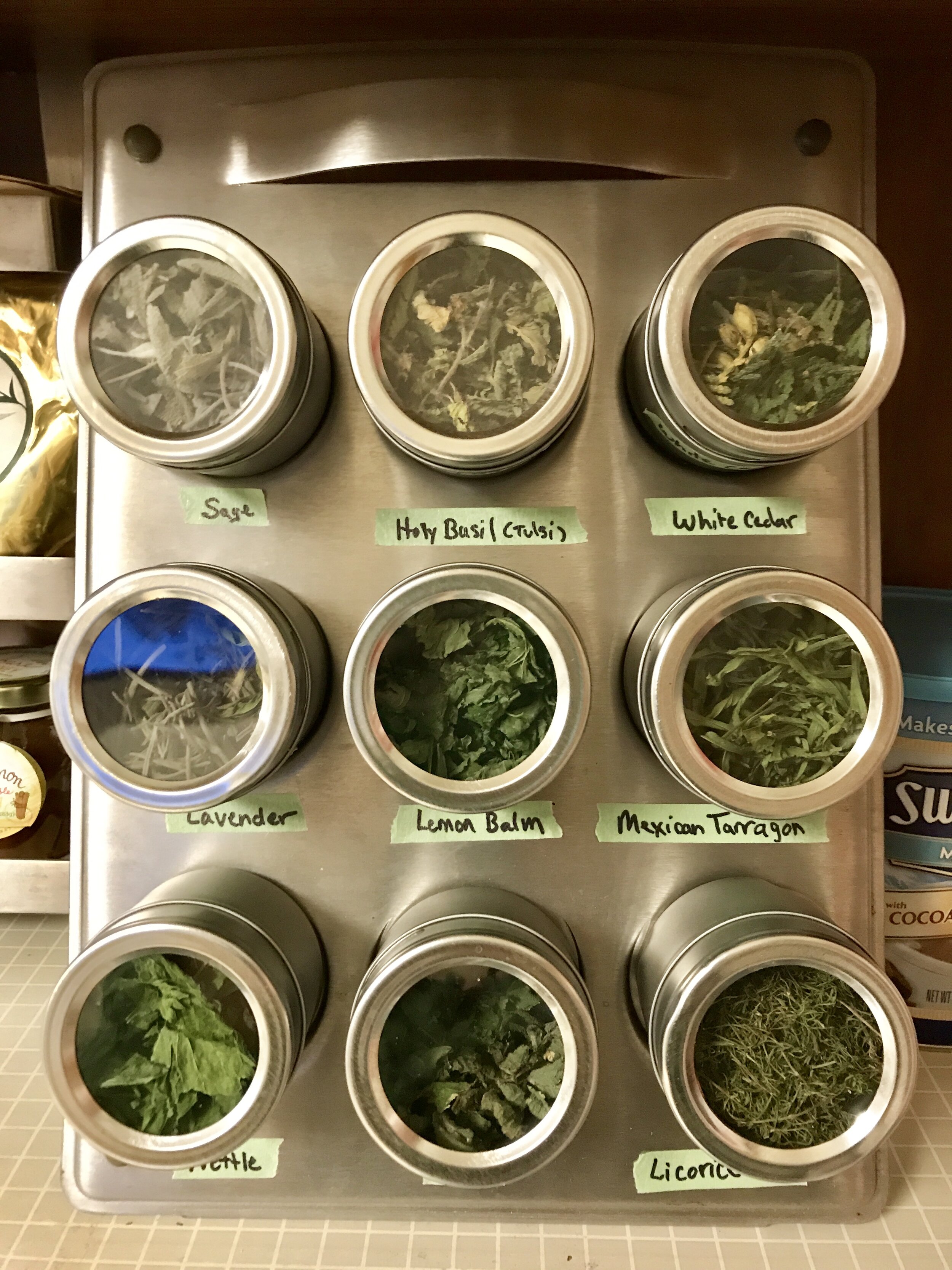 Dried herbs for tea use